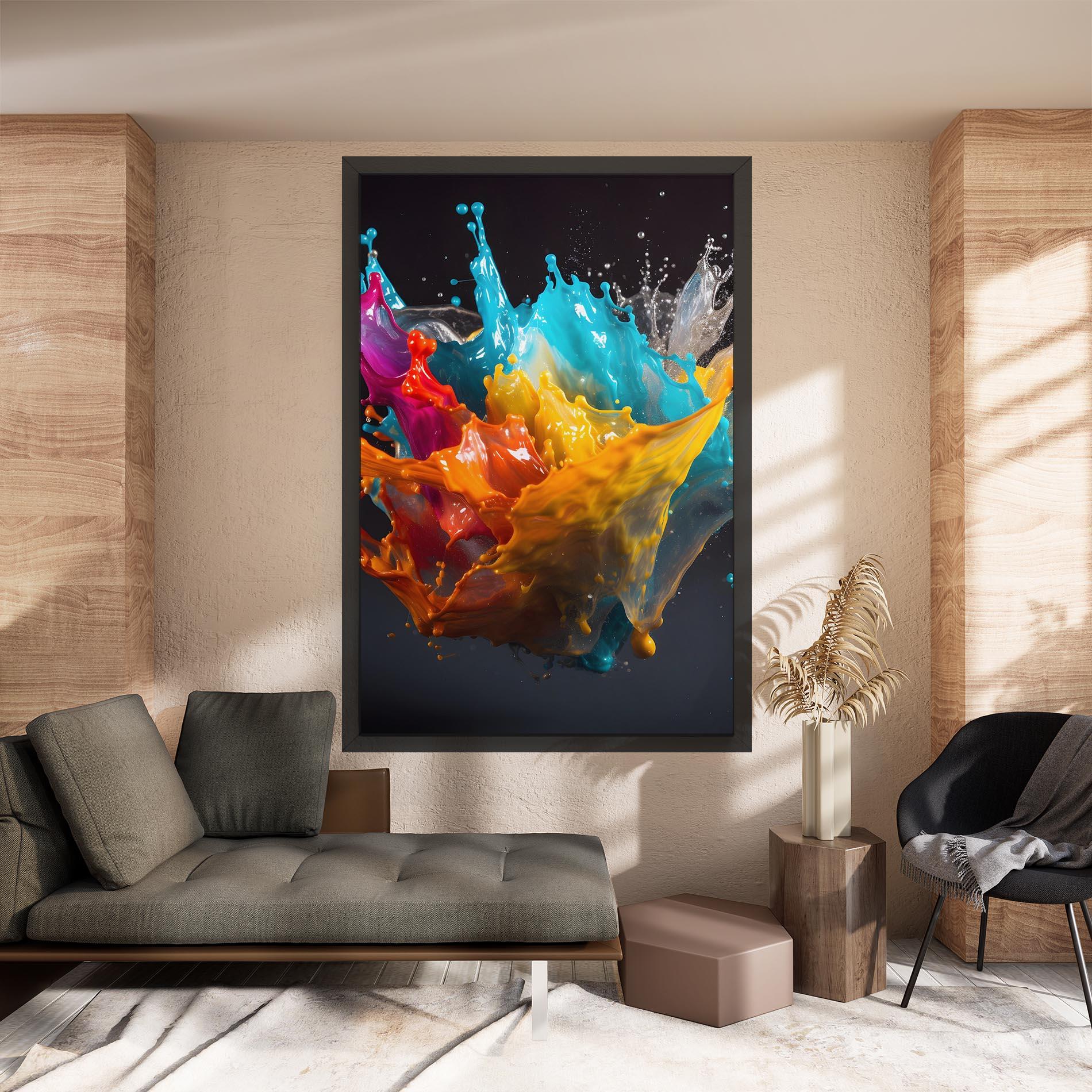 Leinwandbild Colorful Splash Floating mockup 8