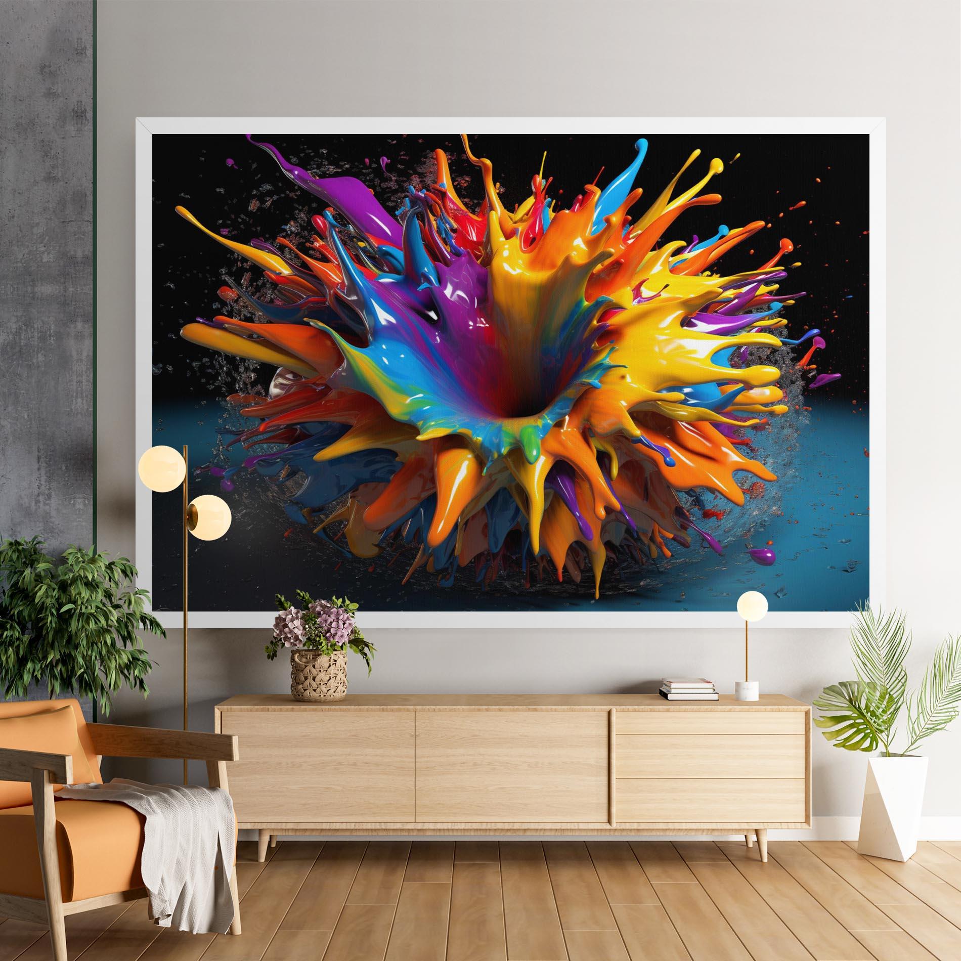 Leinwandbild 3d Color Splash mockup 9