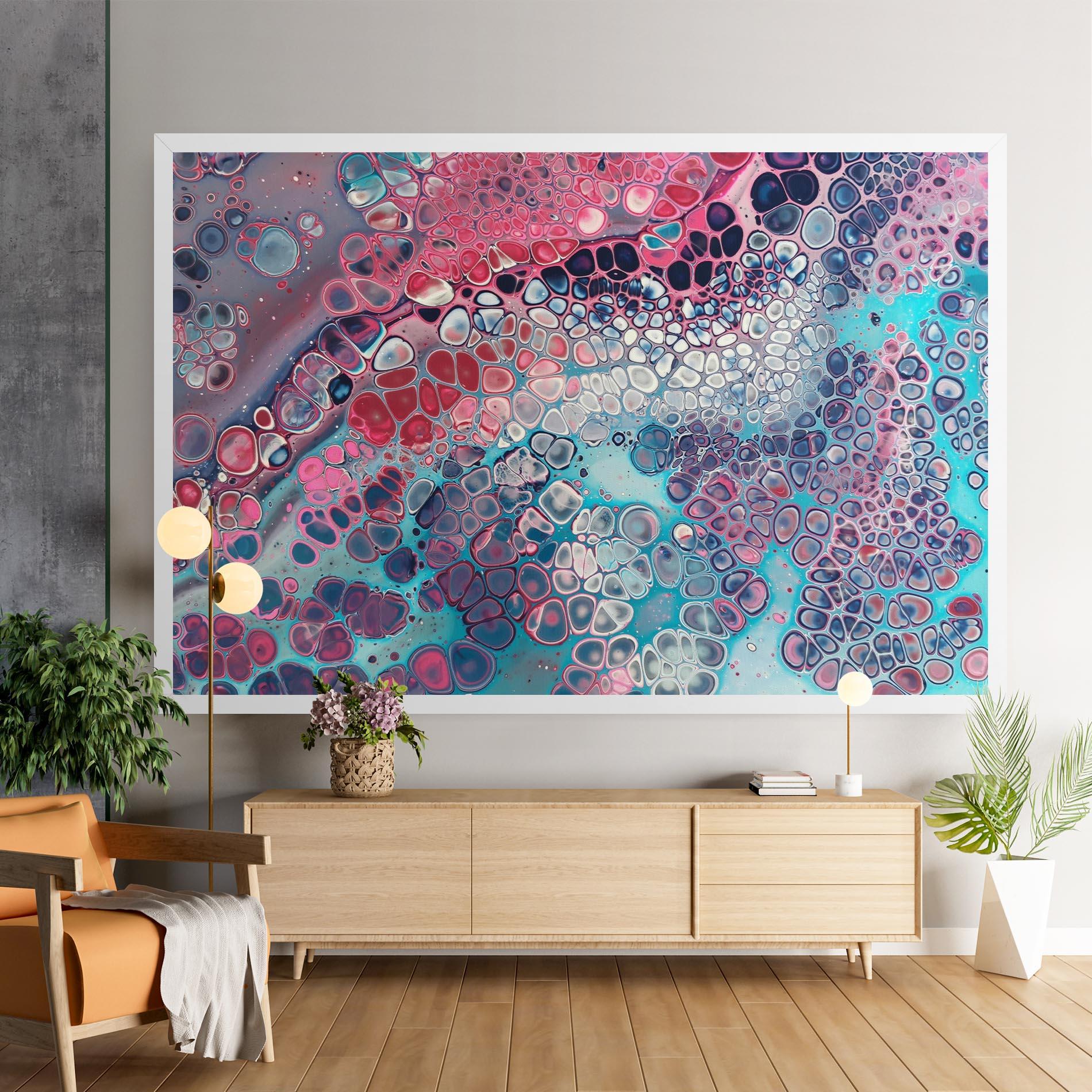 Leinwandbild Abstract Blue Objects mockup 9