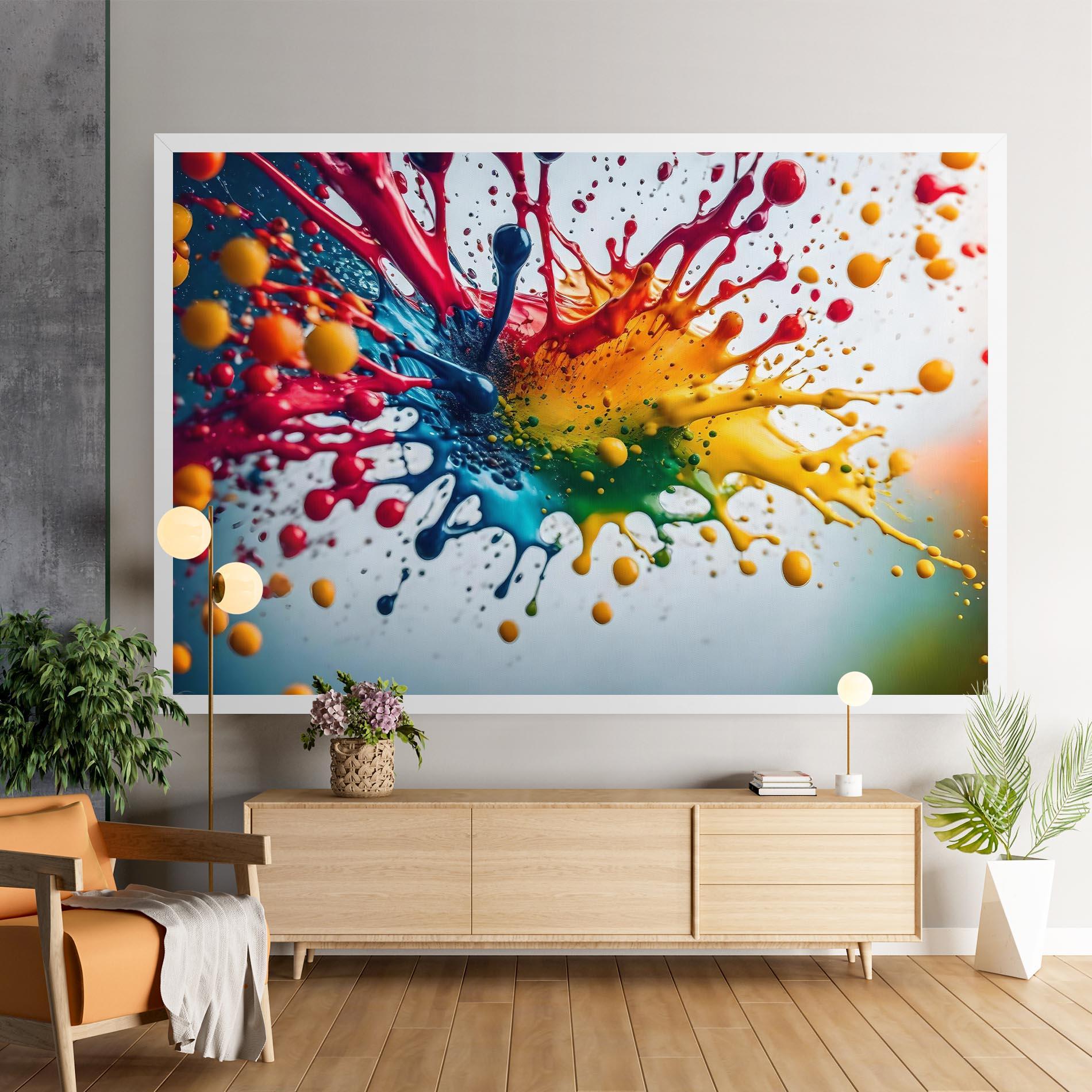 Leinwandbild Colorful Splash Rainbow mockup 9
