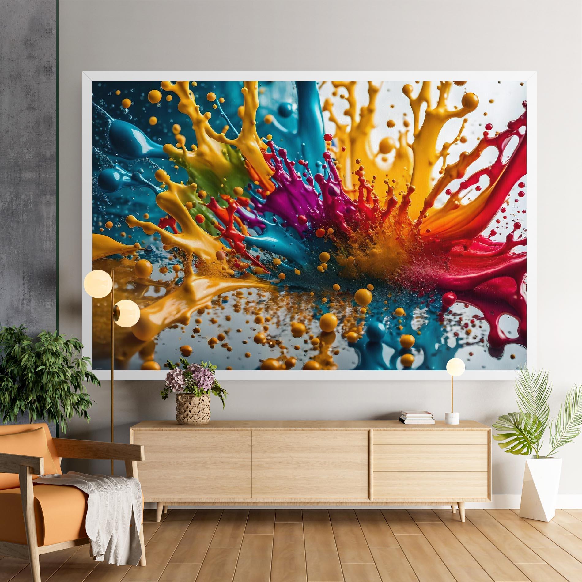 Leinwandbild Colorful Water Splash mockup 9