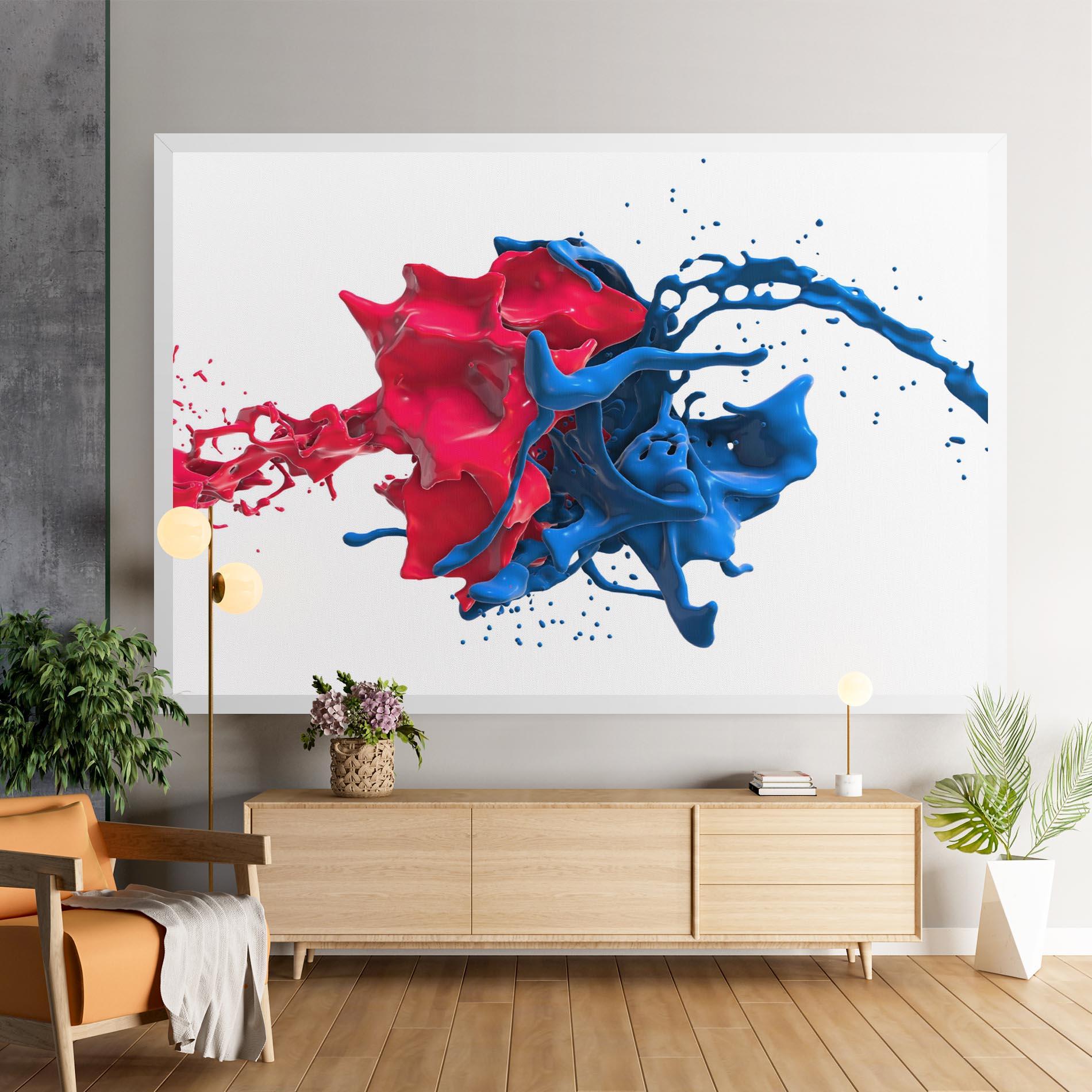 Leinwandbild Pink And Blue Splash mockup 9