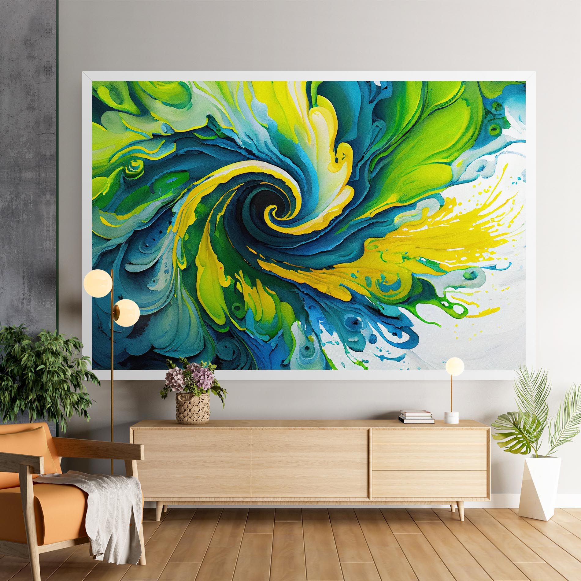Yellow Green Spiral mockup 9