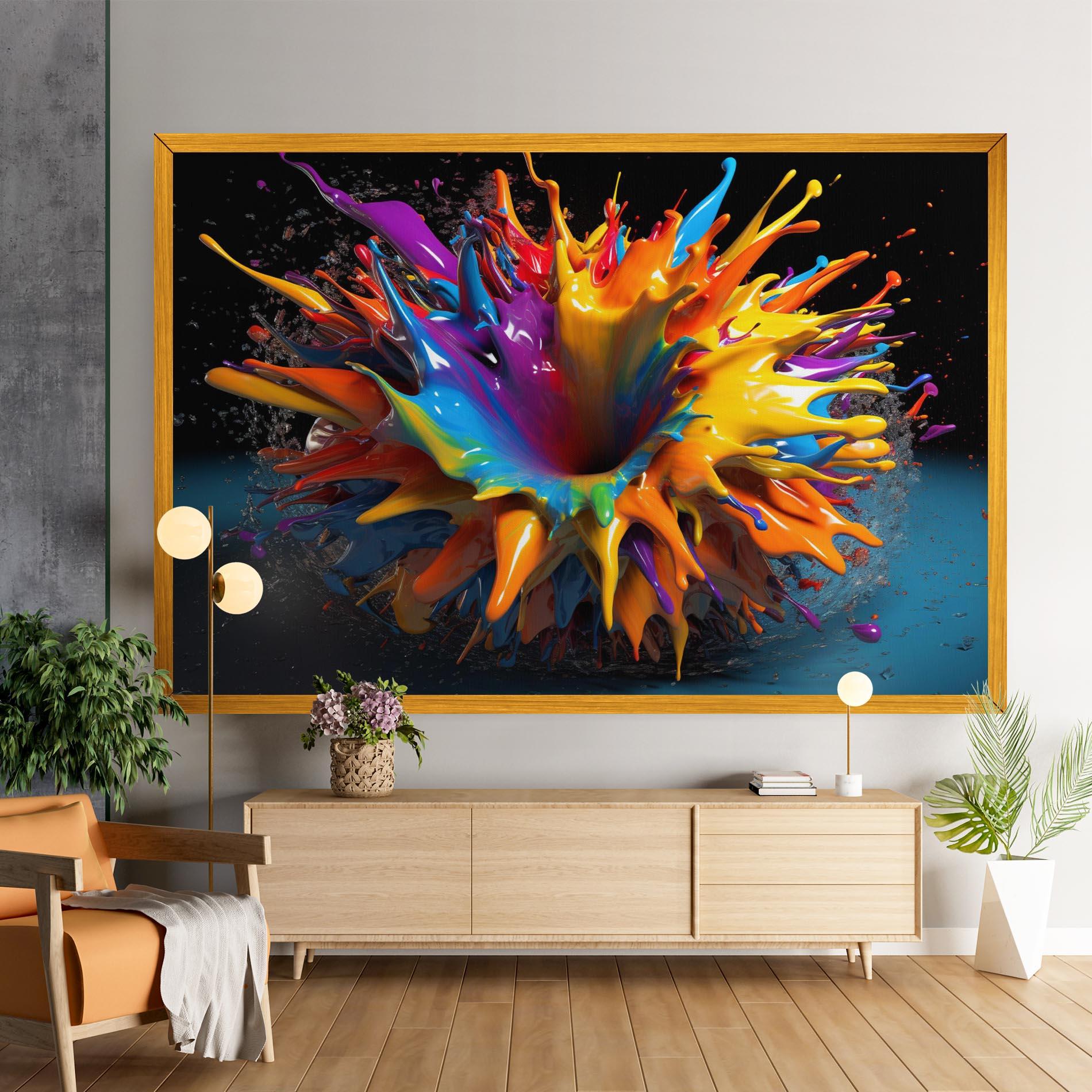 Leinwandbild 3d Color Splash mockup 9