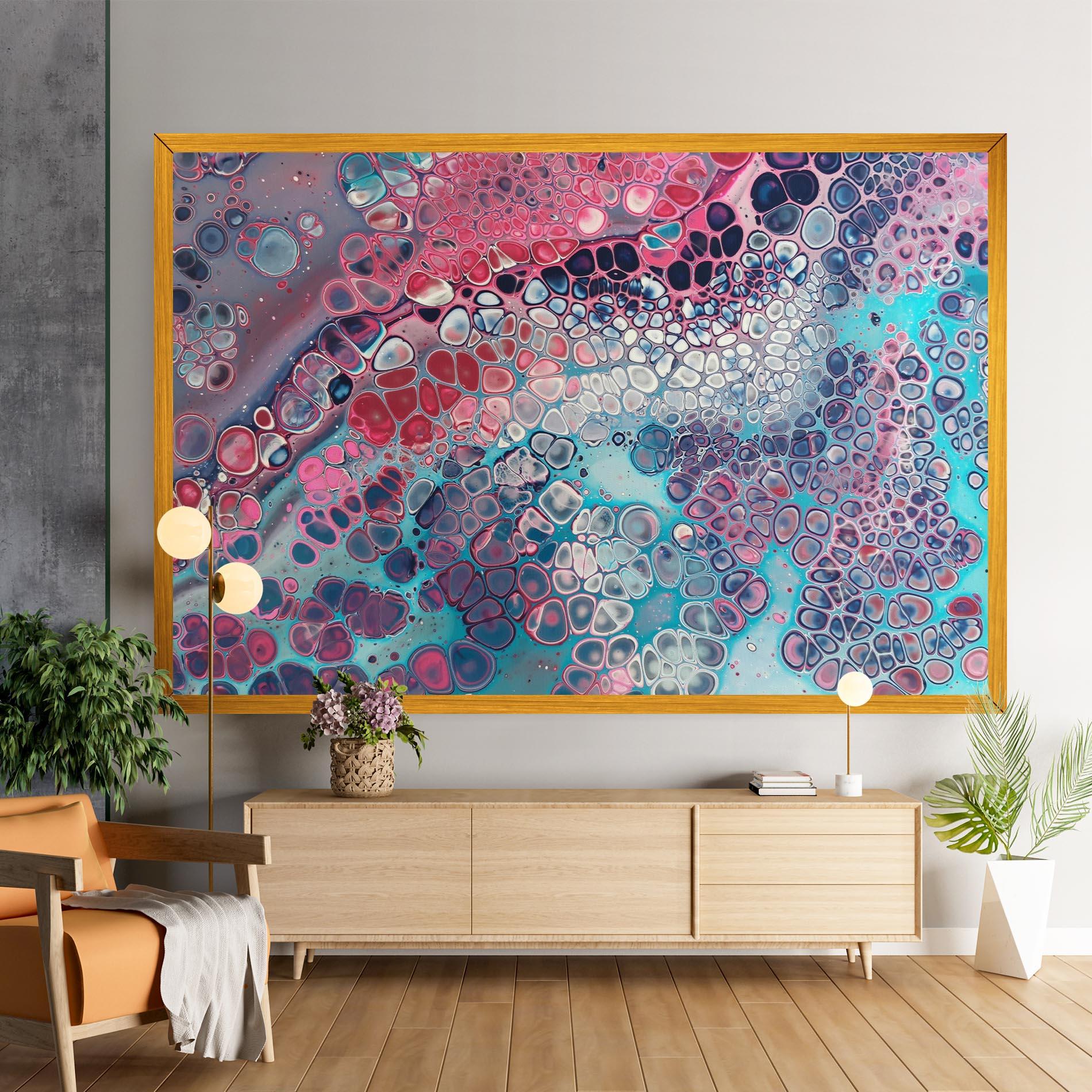 Leinwandbild Abstract Blue Objects mockup 9
