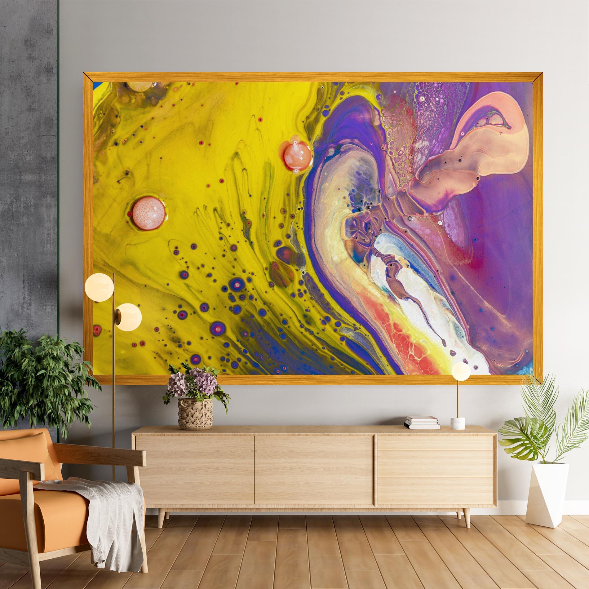 Leinwandbild Colorful Liquid Marble mockup 9