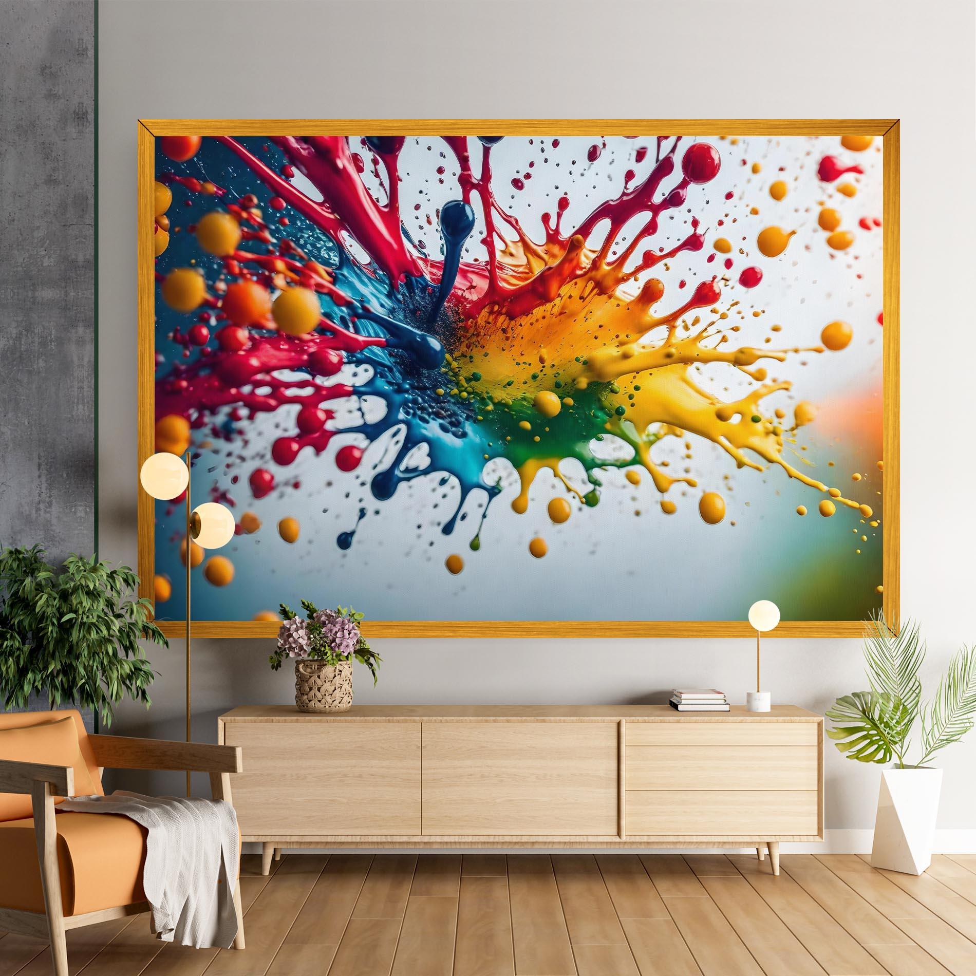 Leinwandbild Colorful Splash Rainbow mockup 9