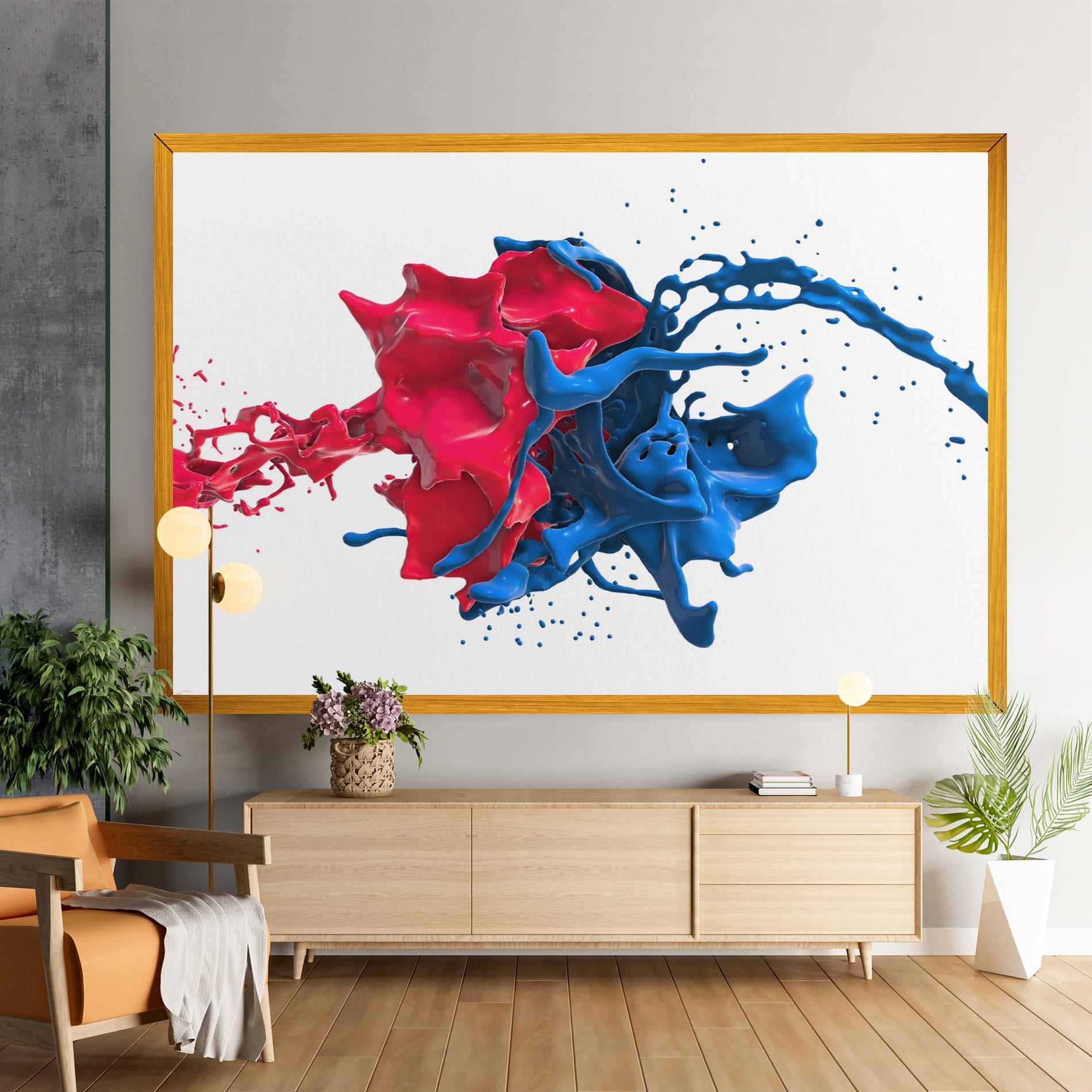 Leinwandbild Pink And Blue Splash mockup 9