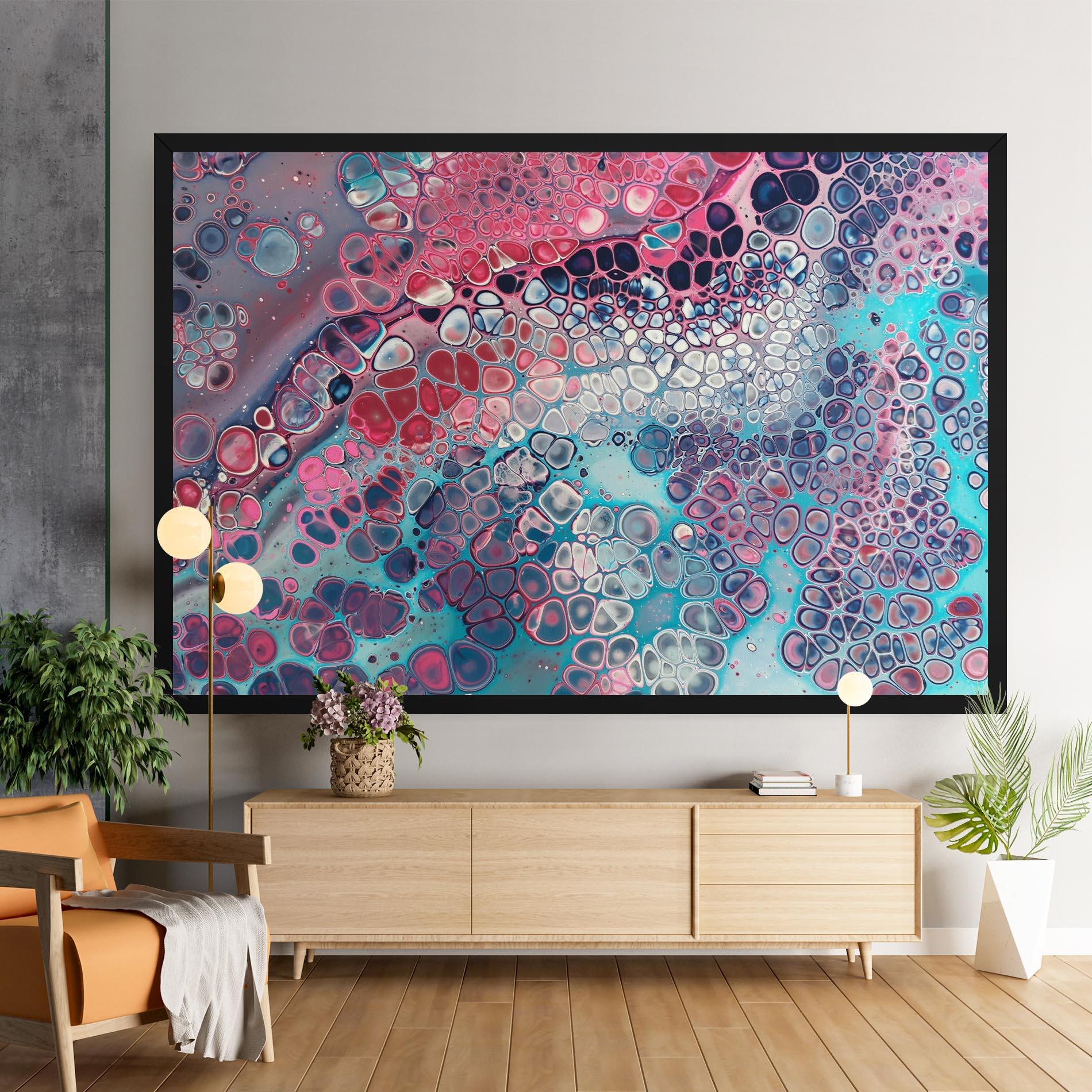 Leinwandbild Abstract Blue Objects mockup 9