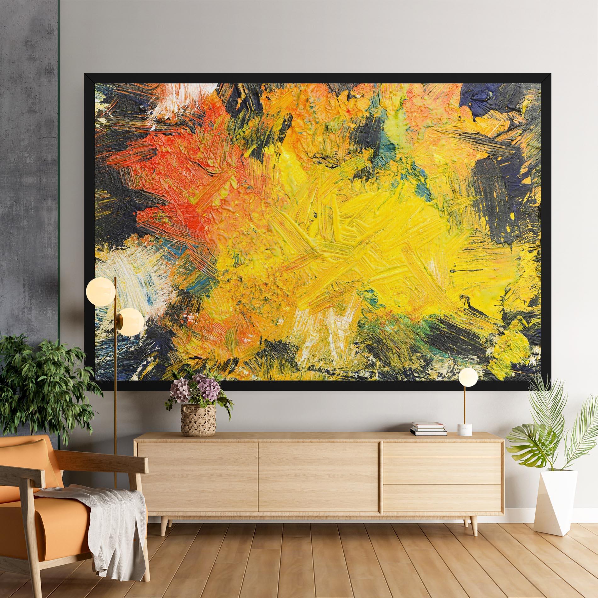 Leinwandbild Artistic Yellow Painting mockup 9