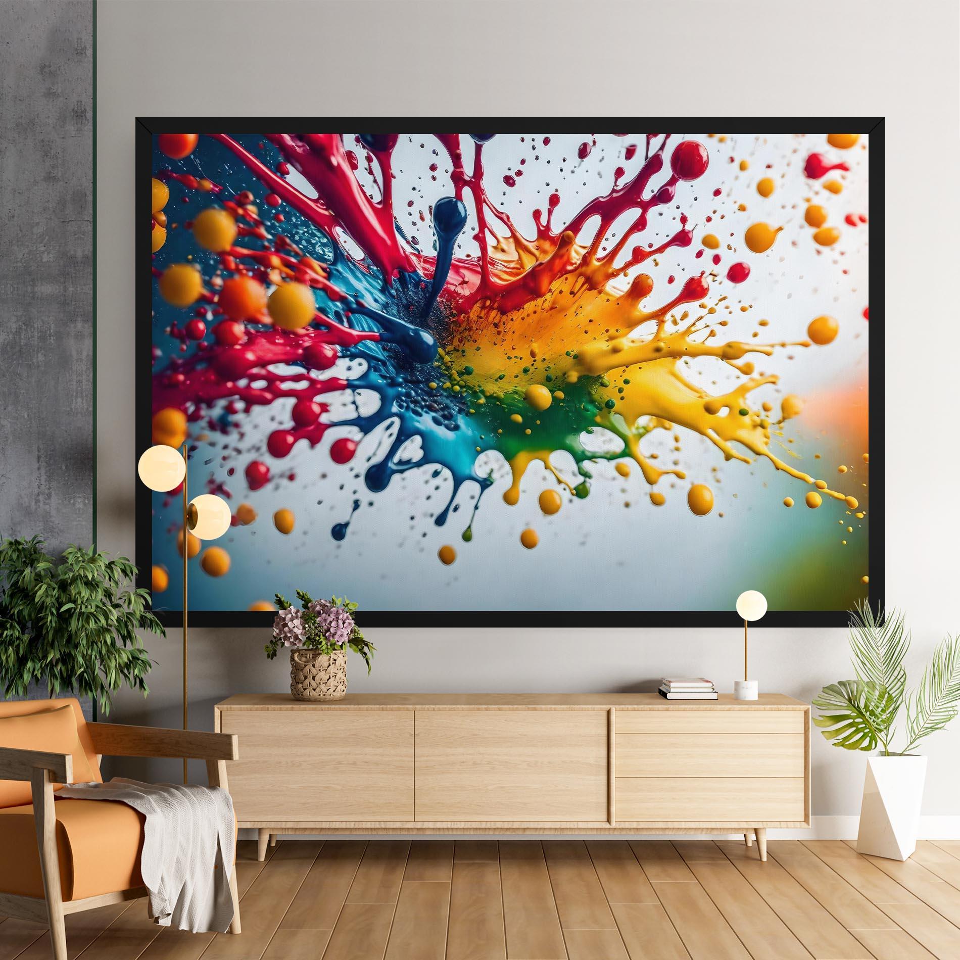 Leinwandbild Colorful Splash Rainbow mockup 9