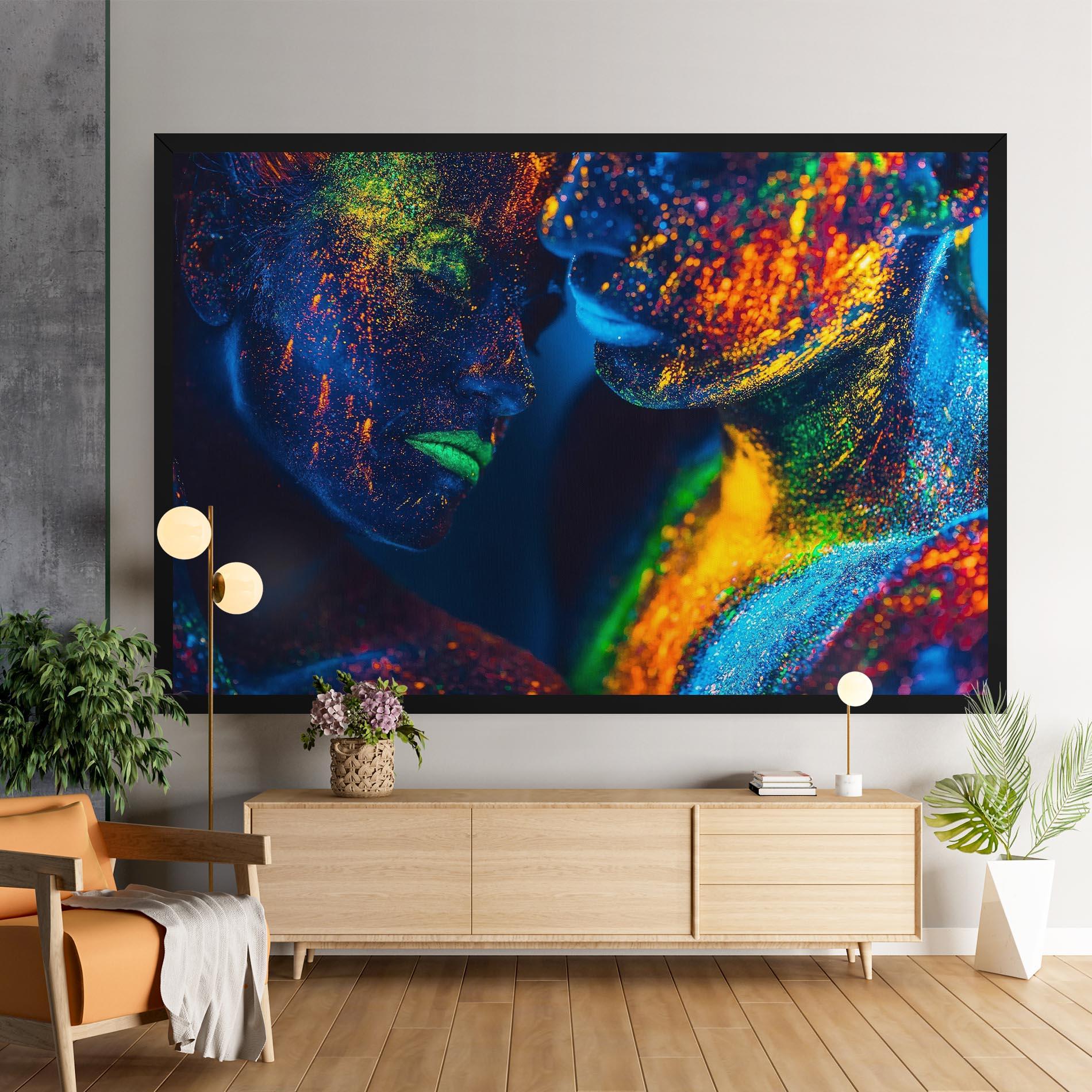 Leinwandbild Fluorescent Green Lips mockup 9