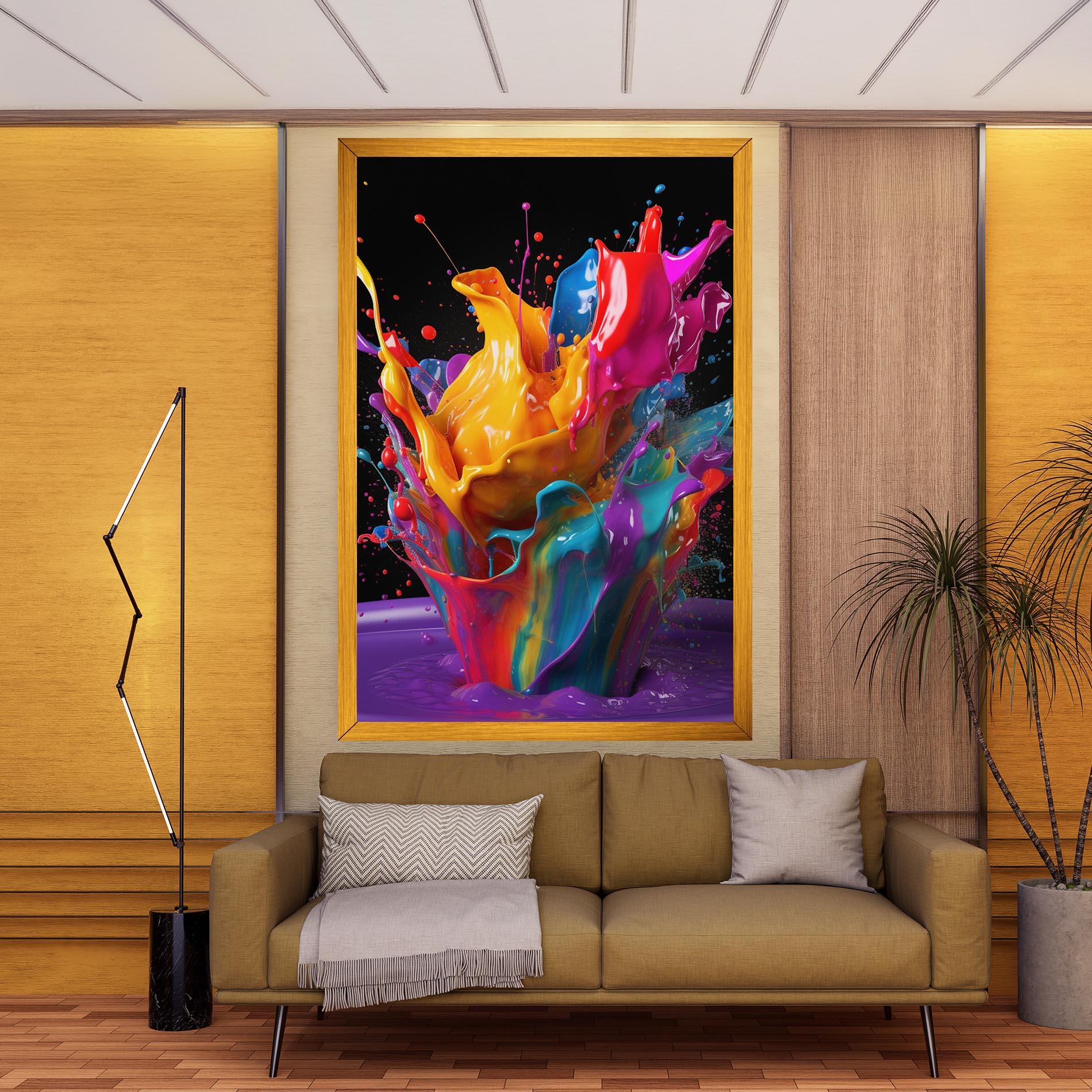 Leinwandbild Brightly Color Splashing mockup 9