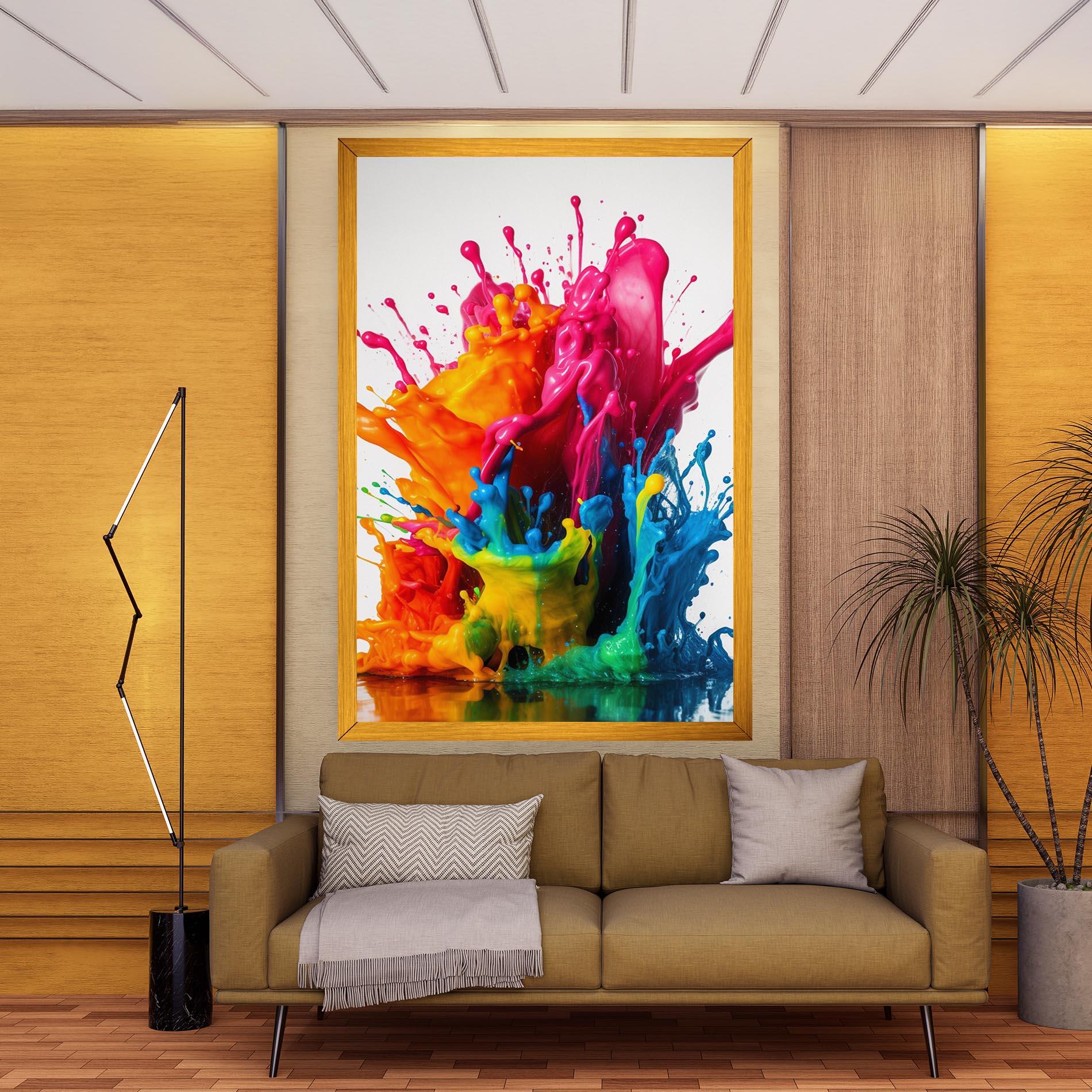 Leinwandbild Colorful Explosion Paint mockup 9