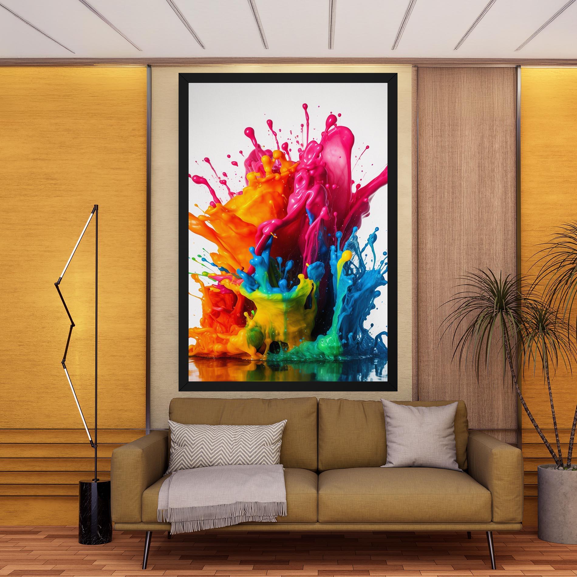 Leinwandbild Colorful Explosion Paint mockup 9