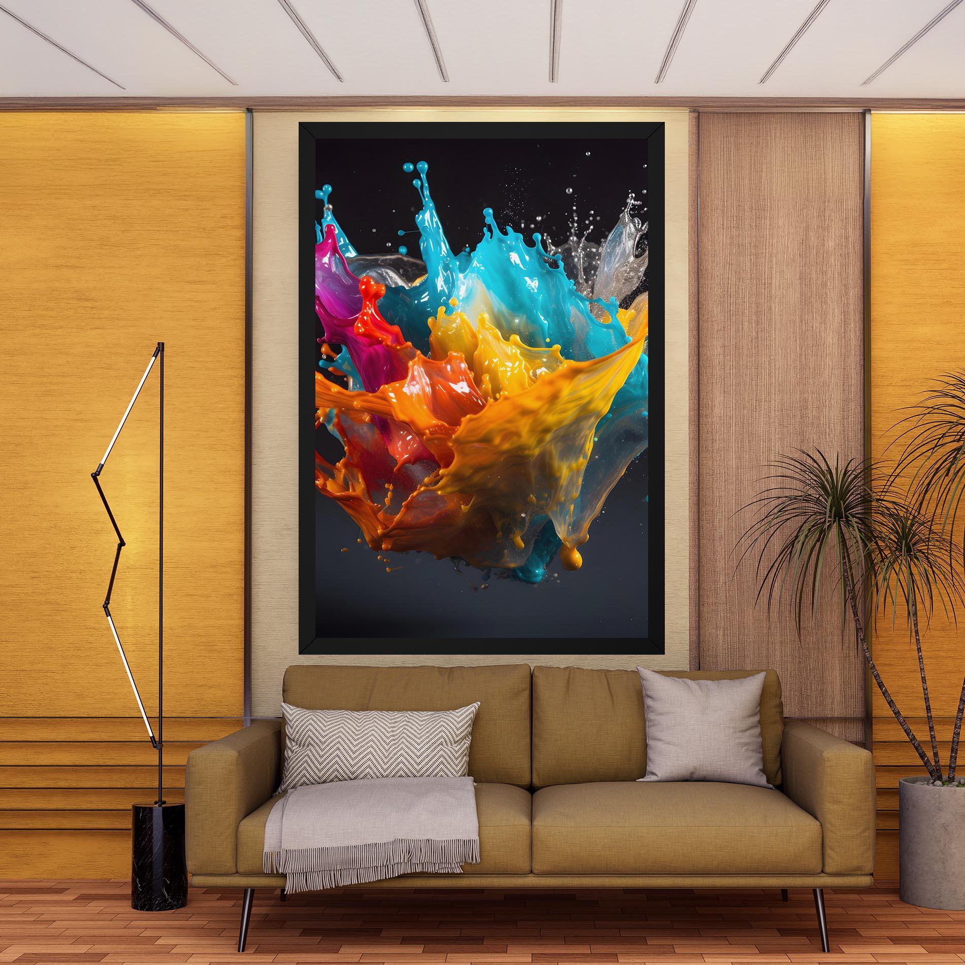 Leinwandbild Colorful Splash Floating mockup 9