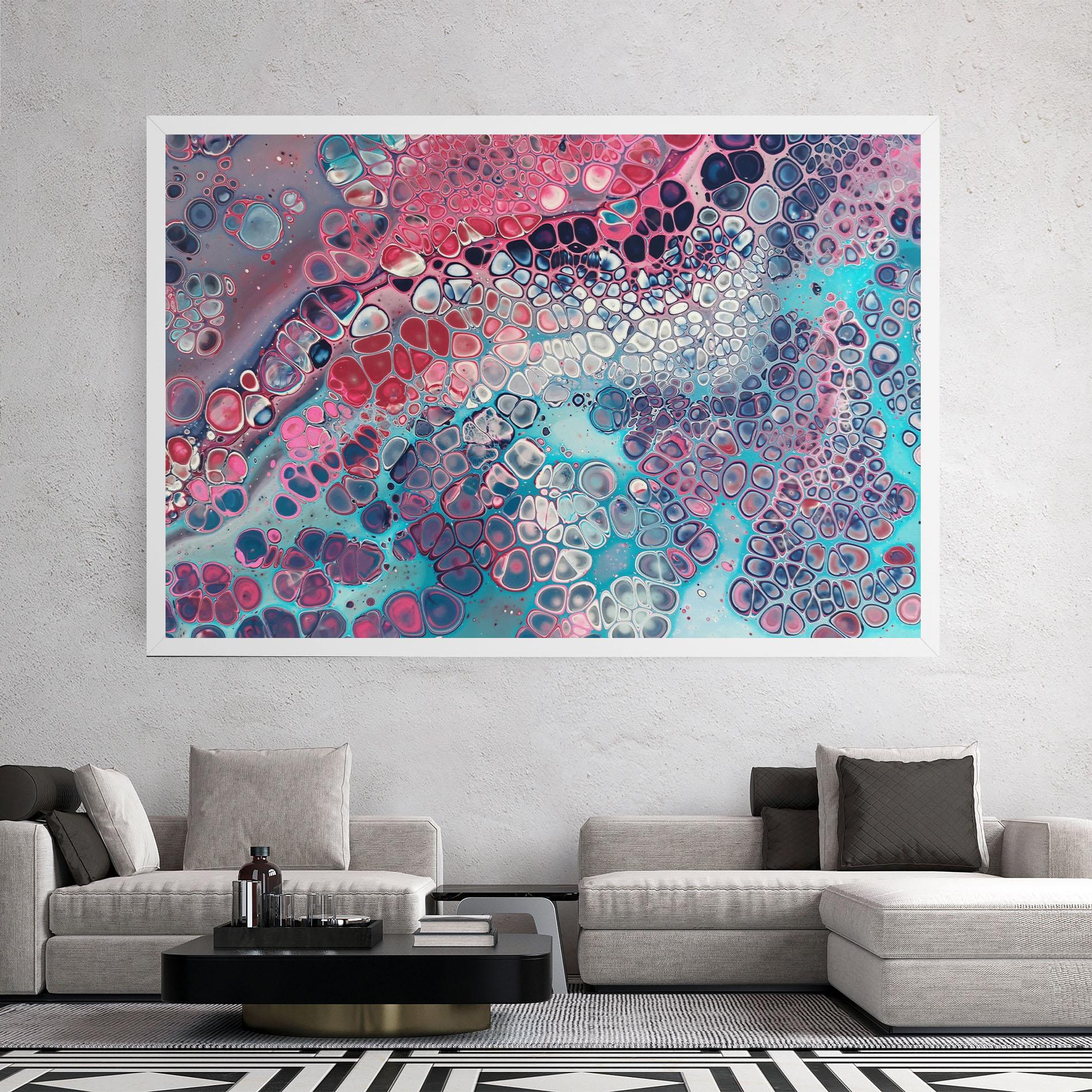 Leinwandbild Abstract Blue Objects mockup 2