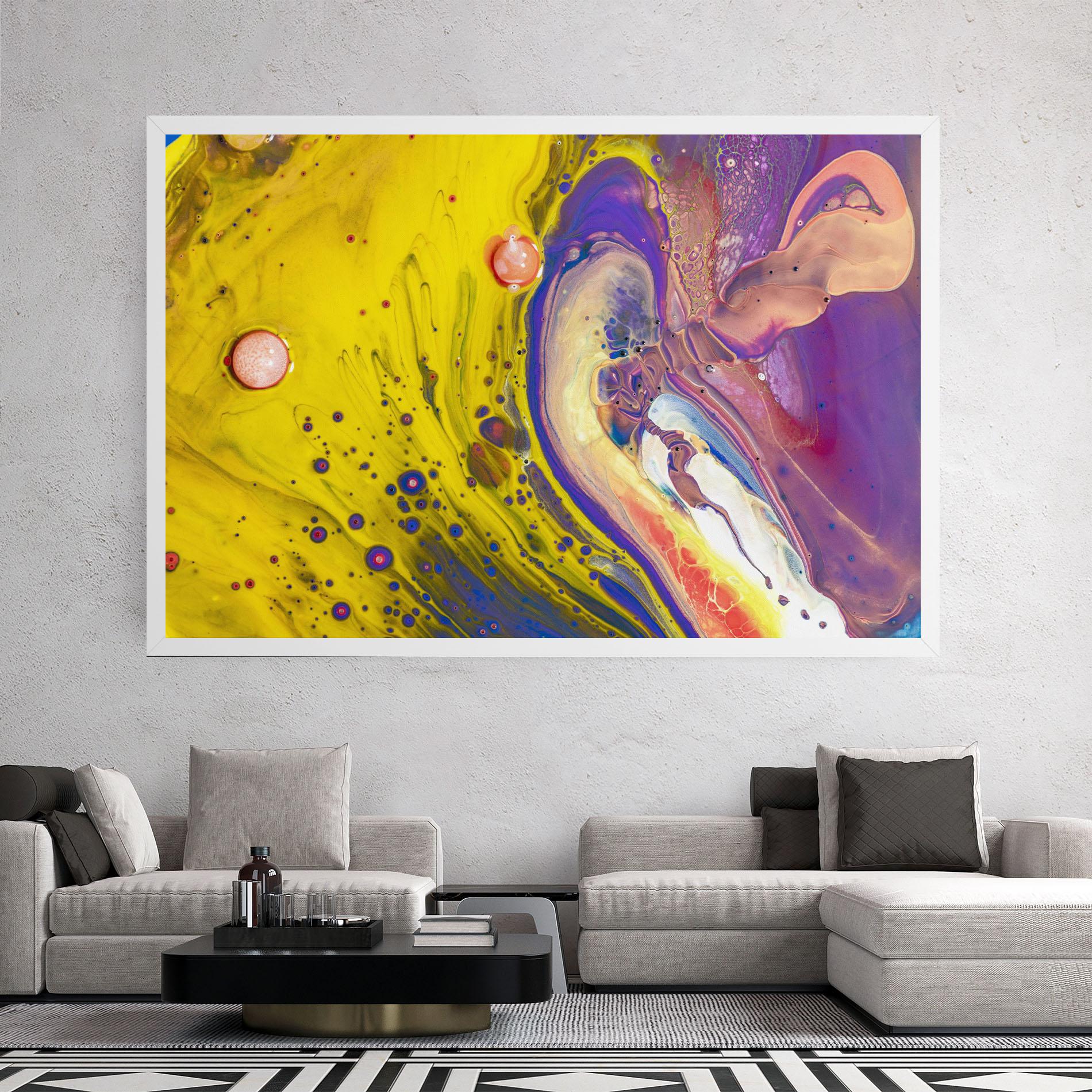 Leinwandbild Colorful Liquid Marble mockup 2