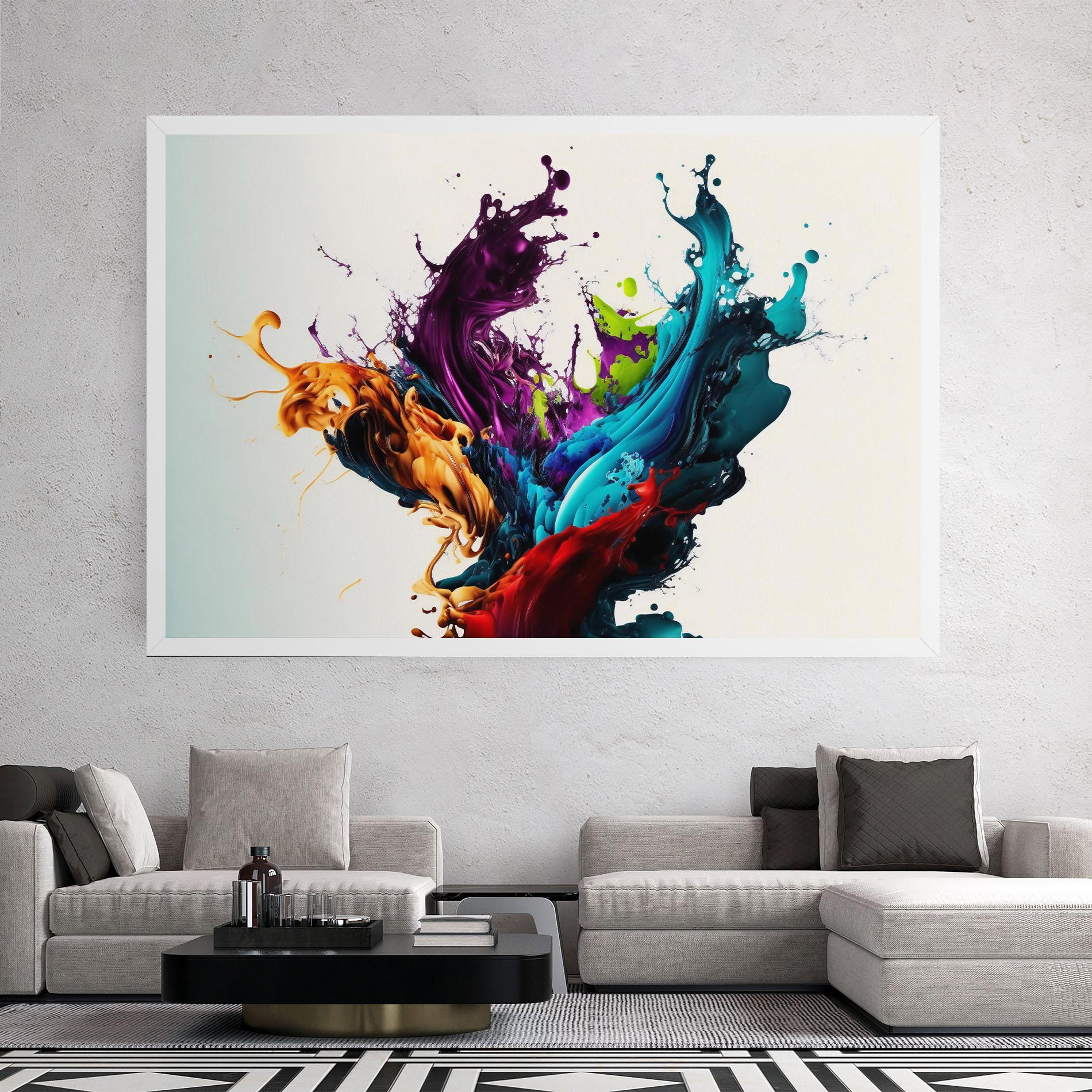 Leinwandbild Dark Purple Splash mockup 2