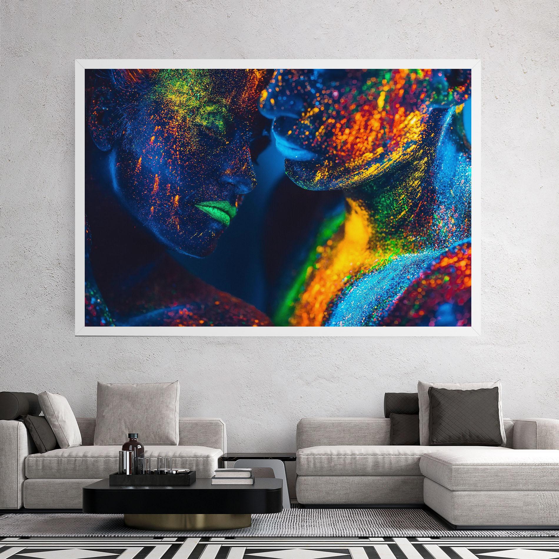 Leinwandbild Fluorescent Green Lips mockup 2