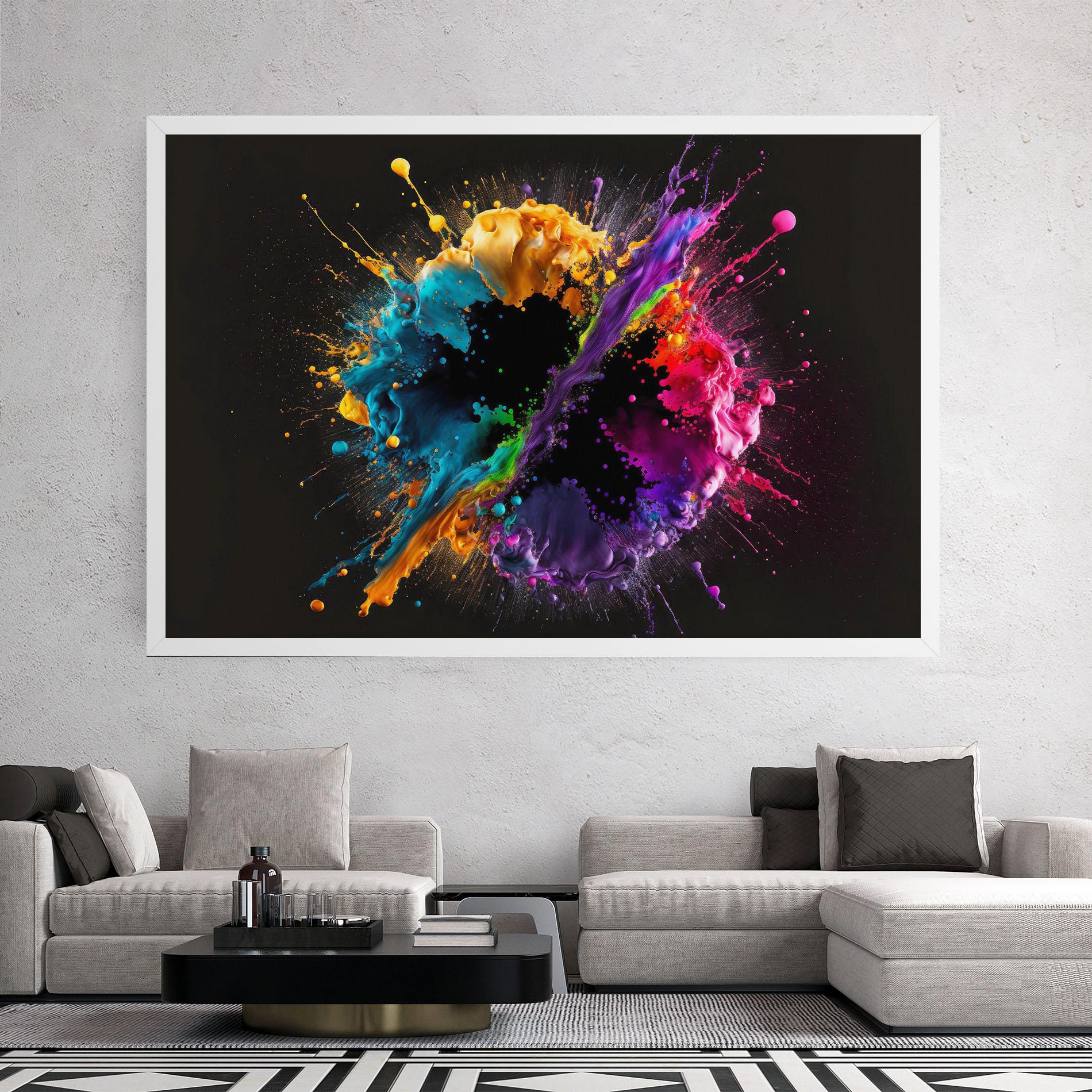 Leinwandbild Oily Splash Explosion mockup 2