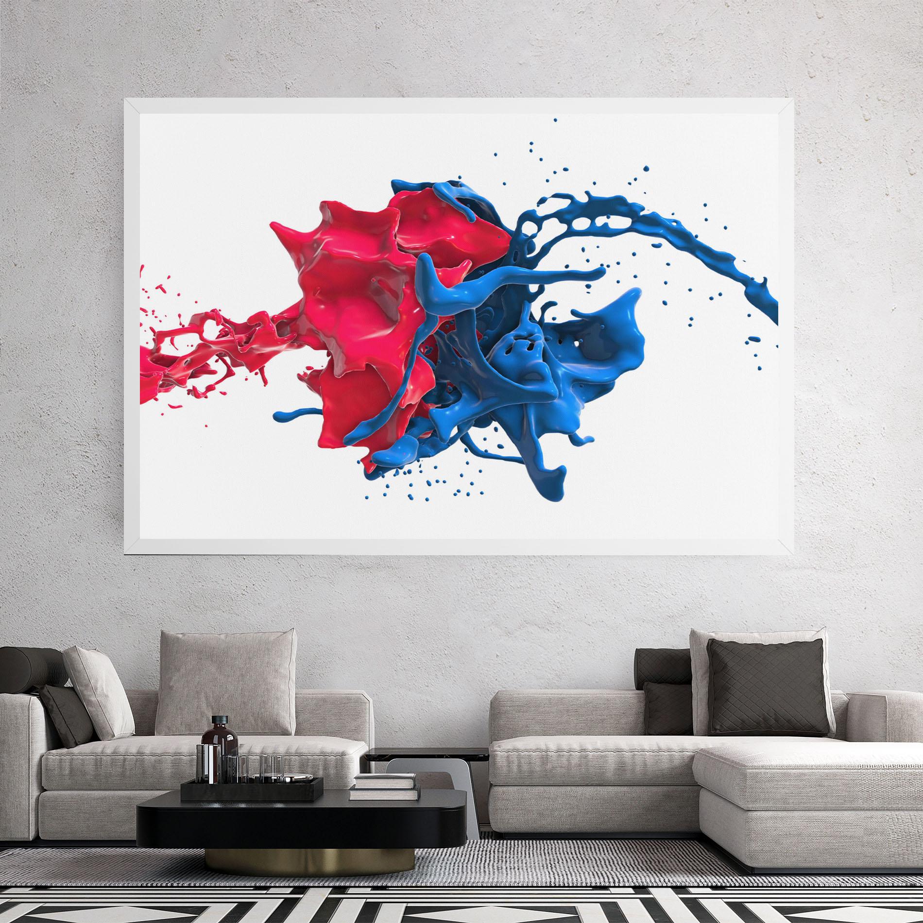 Leinwandbild Pink And Blue Splash mockup 2