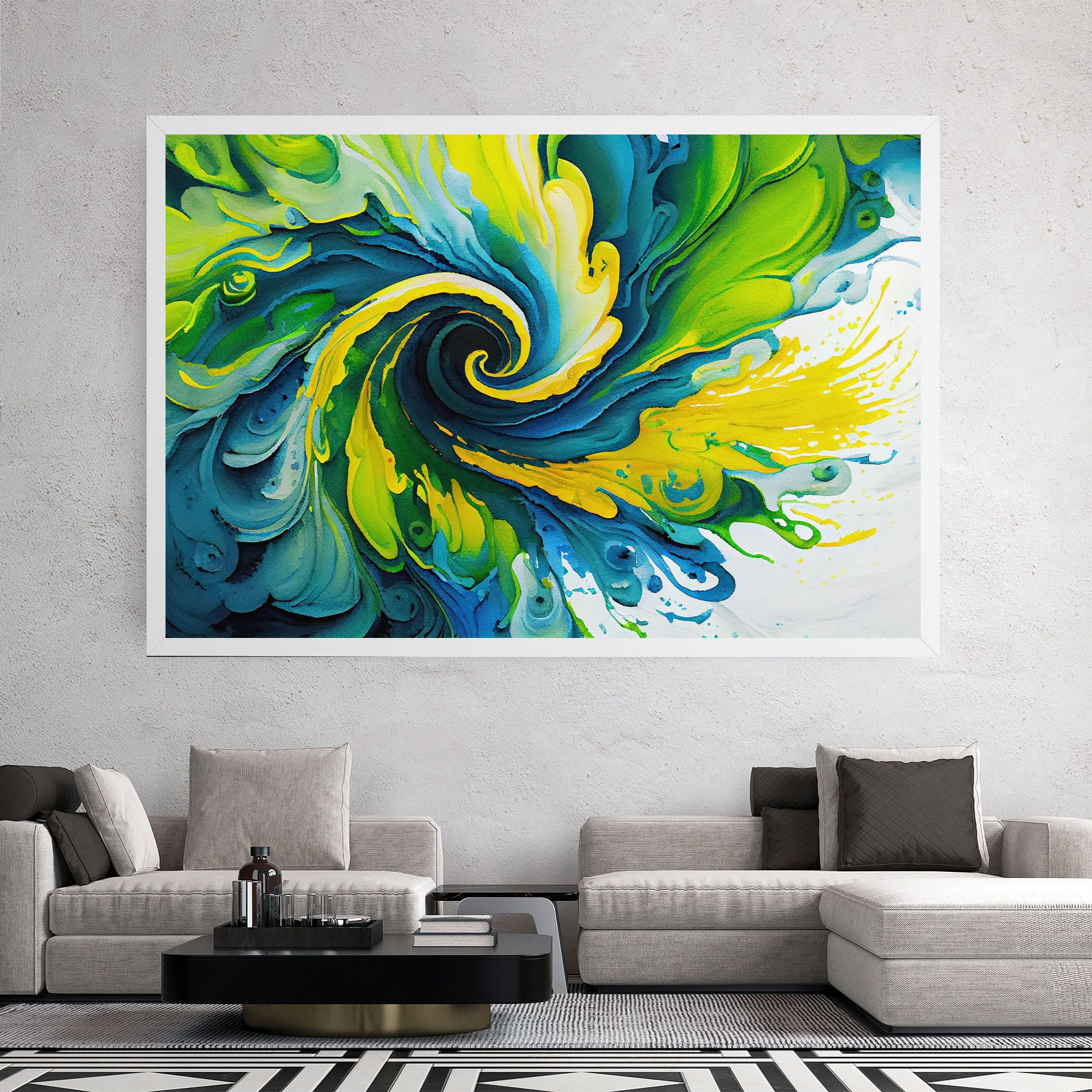 Yellow Green Spiral mockup 2