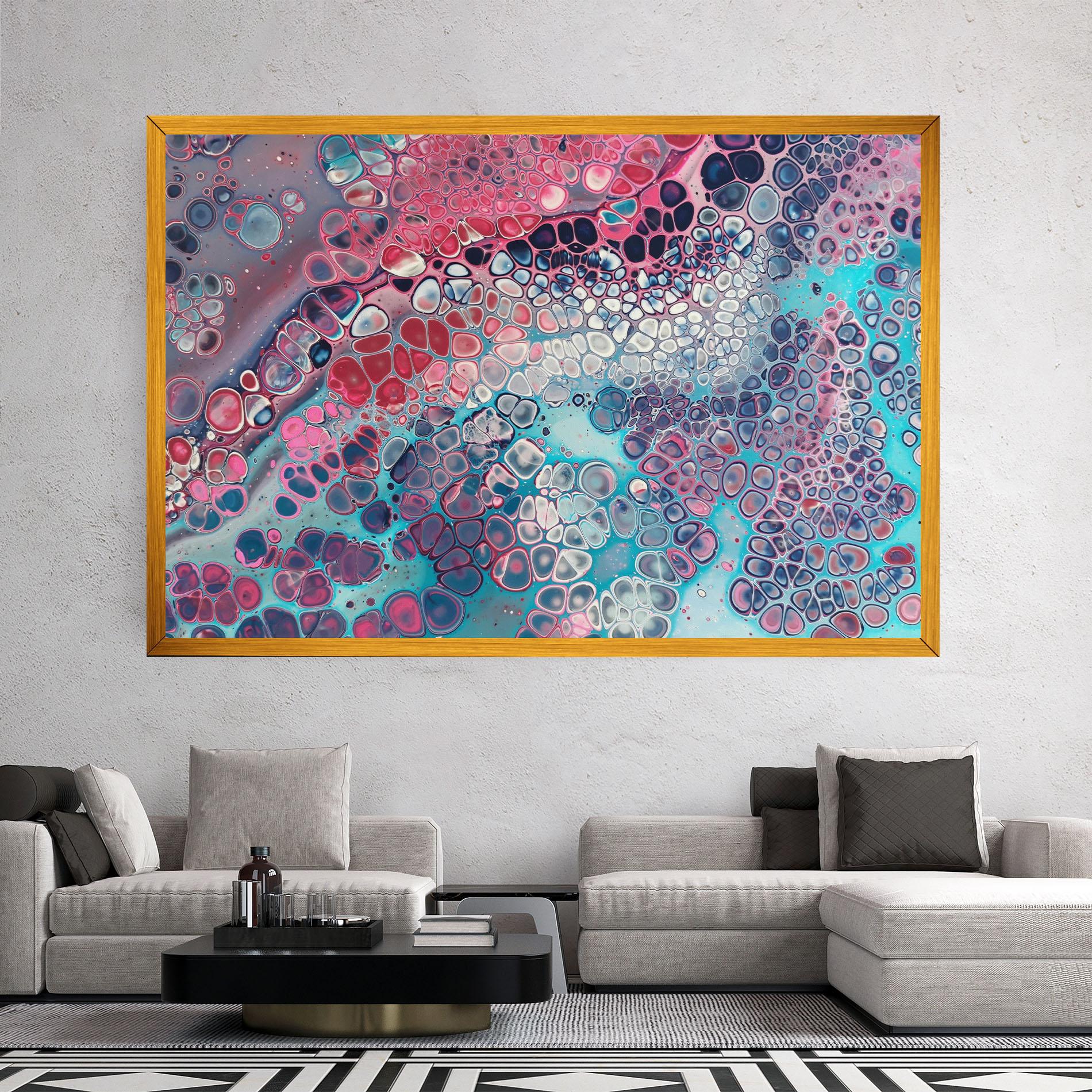 Leinwandbild Abstract Blue Objects mockup 2