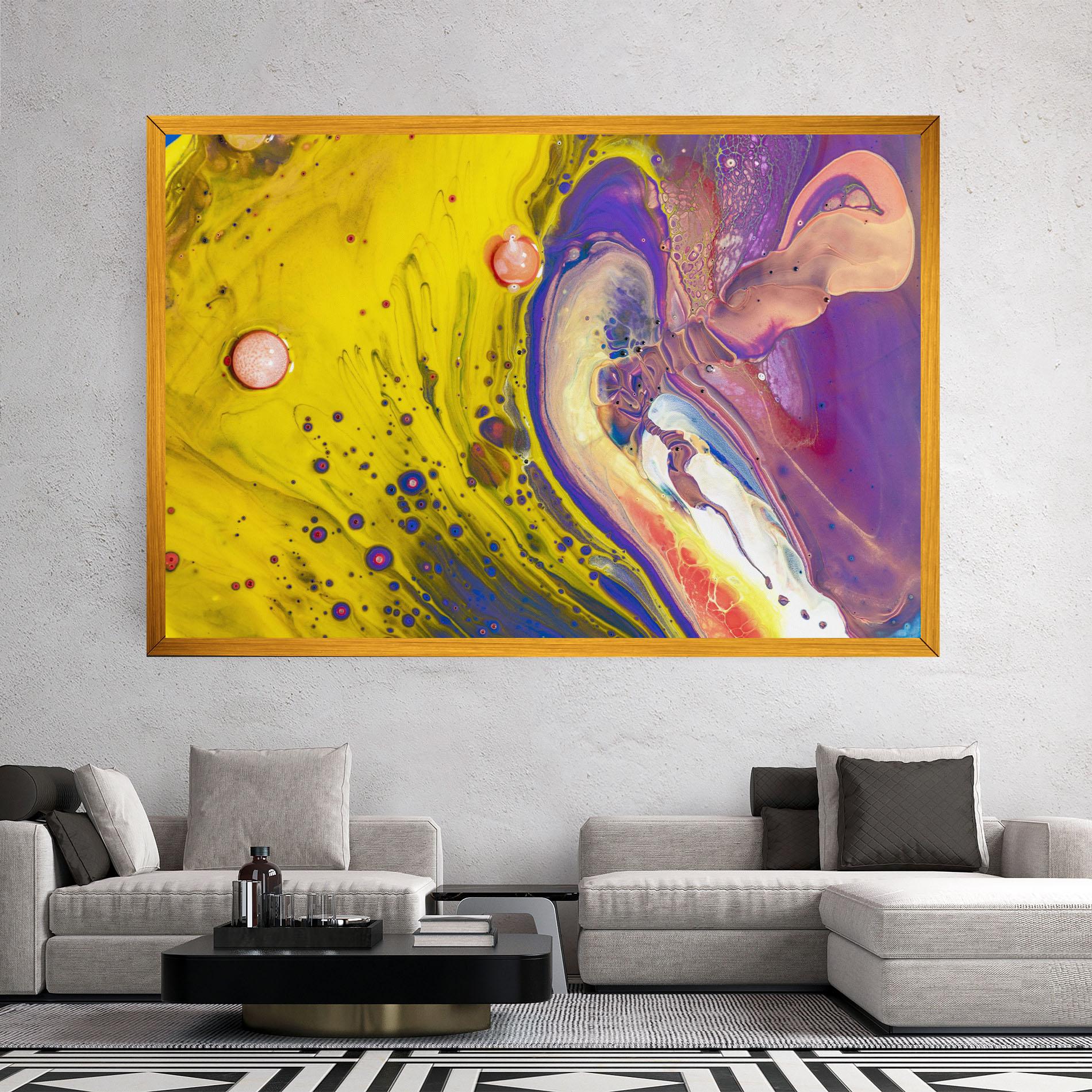 Leinwandbild Colorful Liquid Marble mockup 2