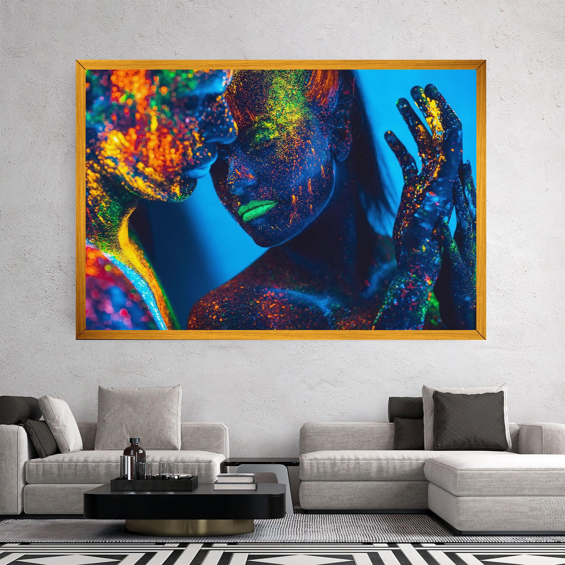 Leinwandbild Fluorescent Couple mockup 2