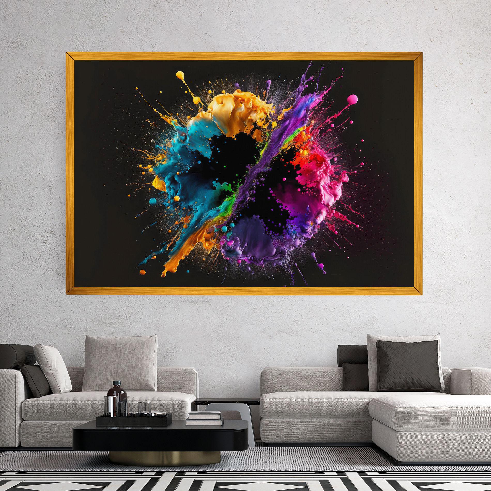 Leinwandbild Oily Splash Explosion mockup 2