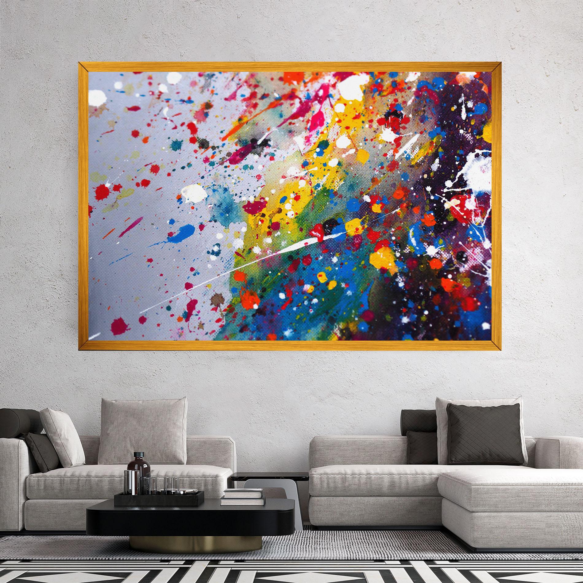 Leinwandbild Watercolor Drops mockup 2