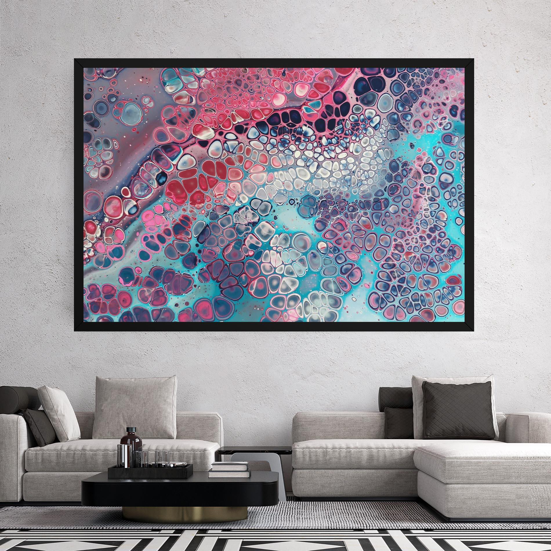 Leinwandbild Abstract Blue Objects mockup 2