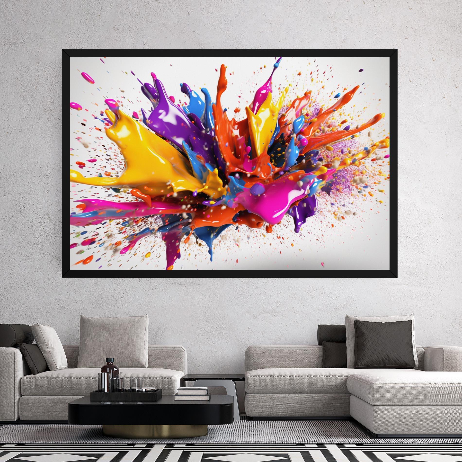 Leinwandbild Abstract Splash 3d mockup 2