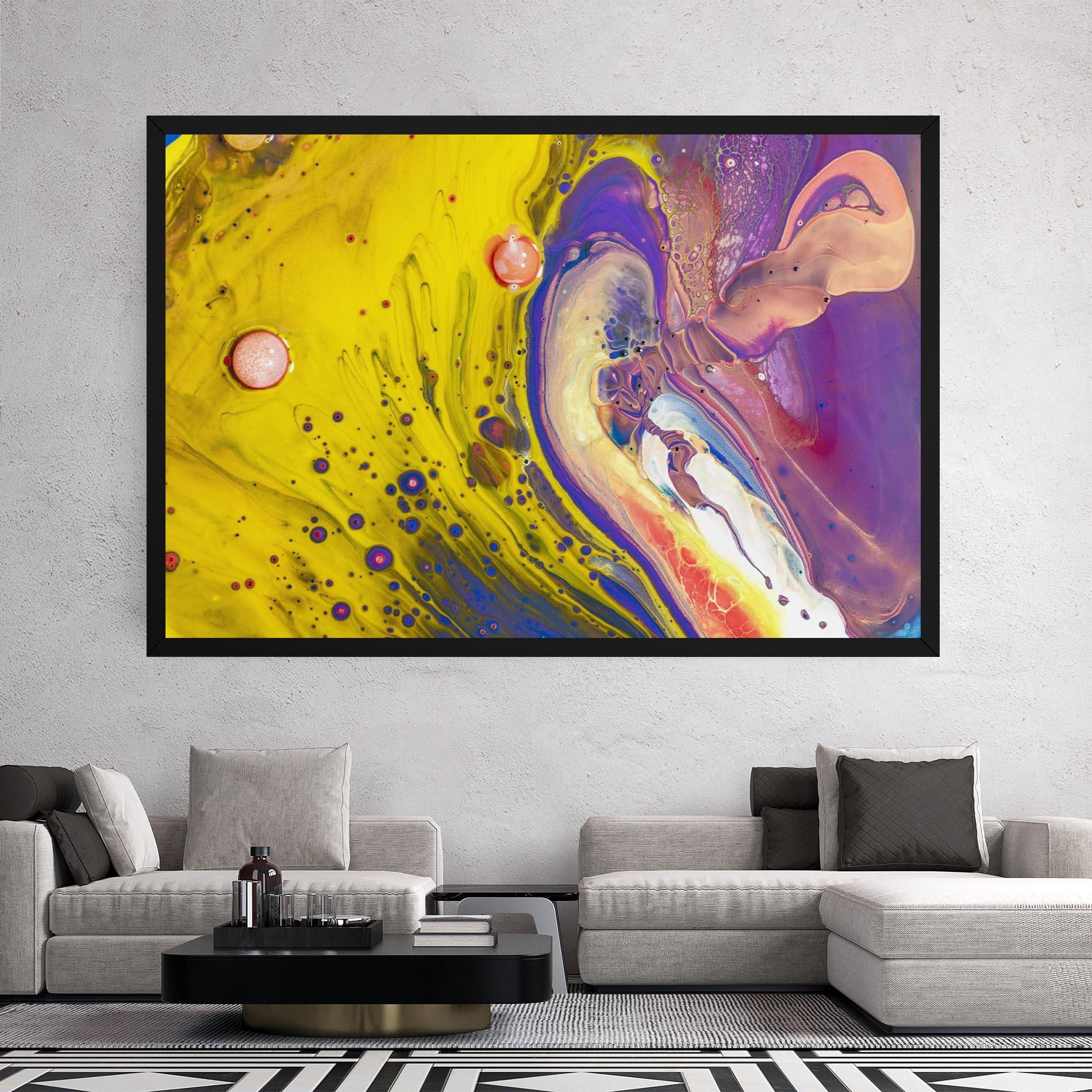 Leinwandbild Colorful Liquid Marble mockup 2