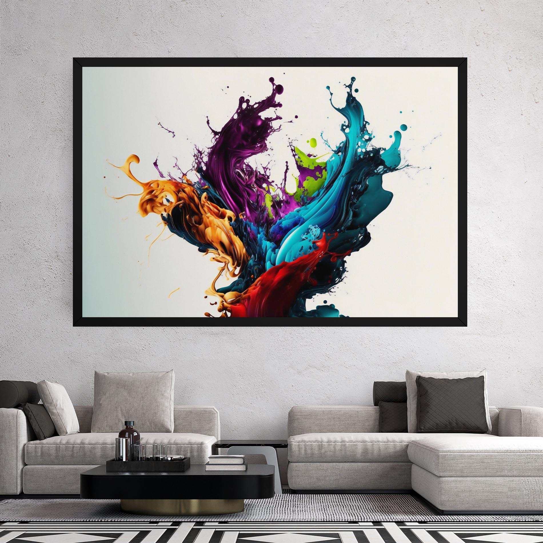 Leinwandbild Dark Purple Splash mockup 2