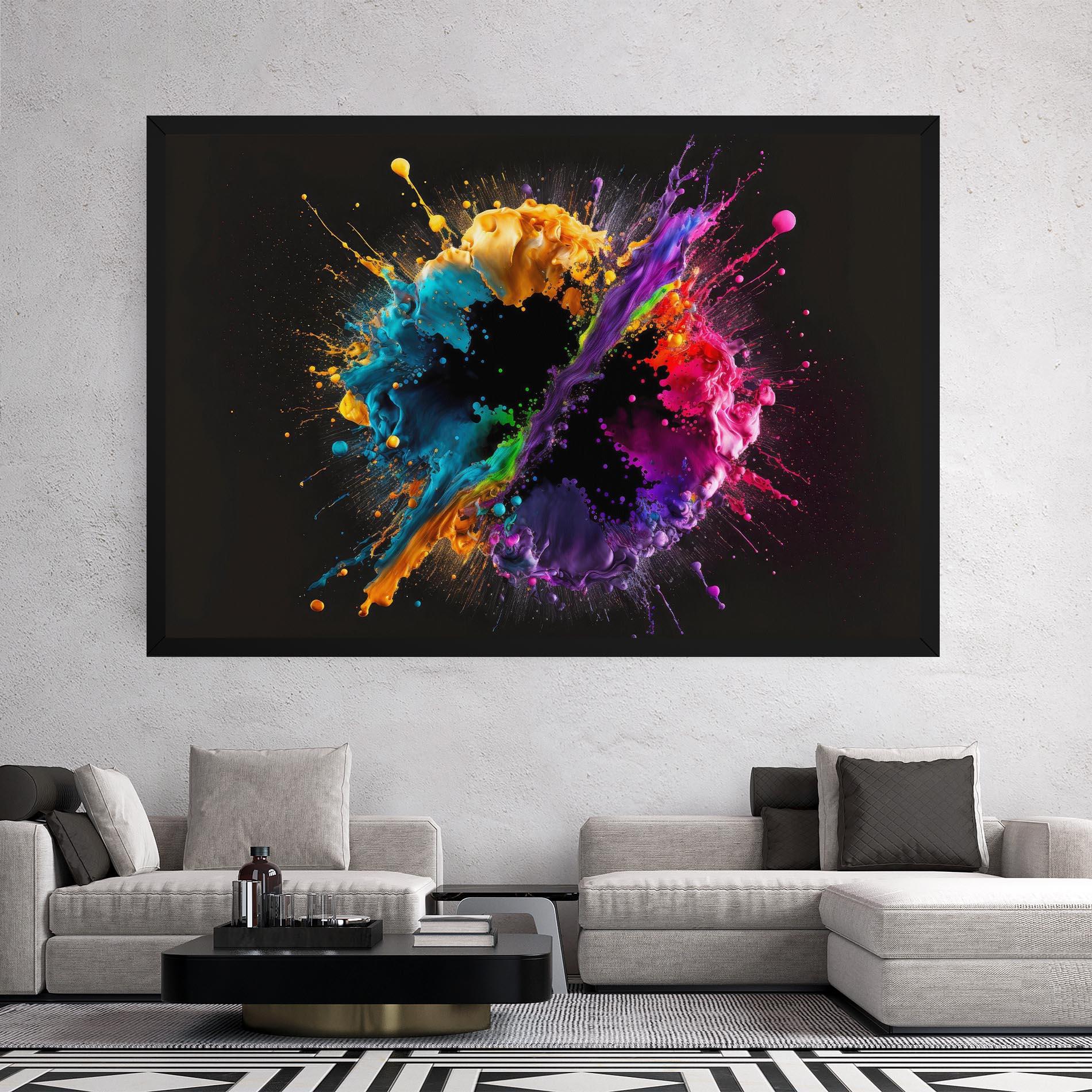 Leinwandbild Oily Splash Explosion mockup 2