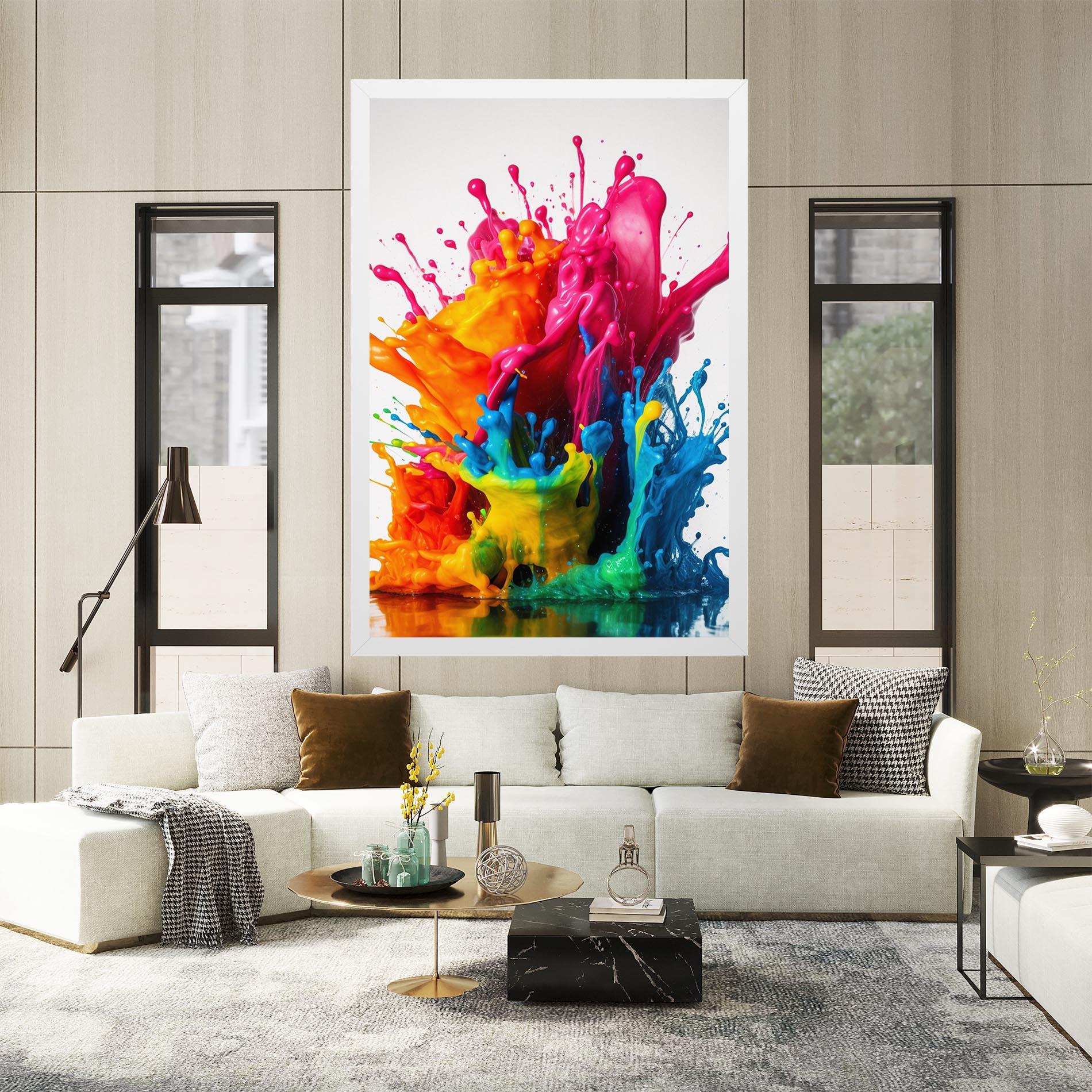 Leinwandbild Colorful Explosion Paint mockup 2