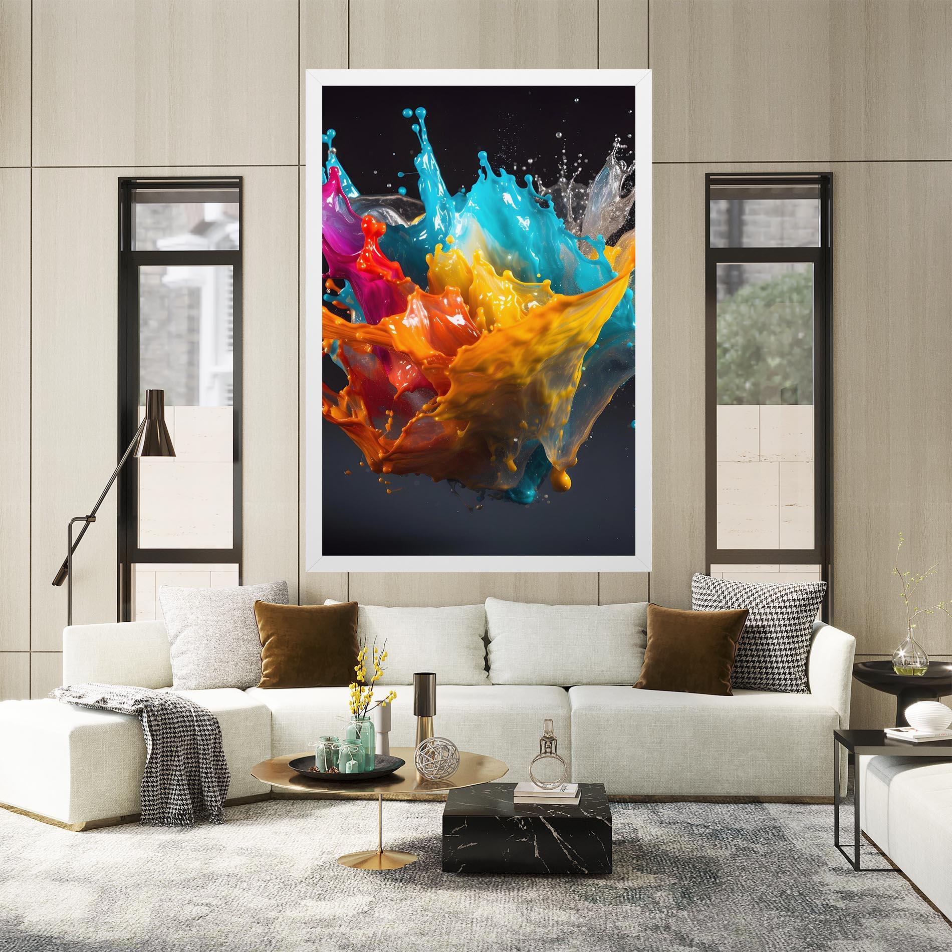 Leinwandbild Colorful Splash Floating mockup 2