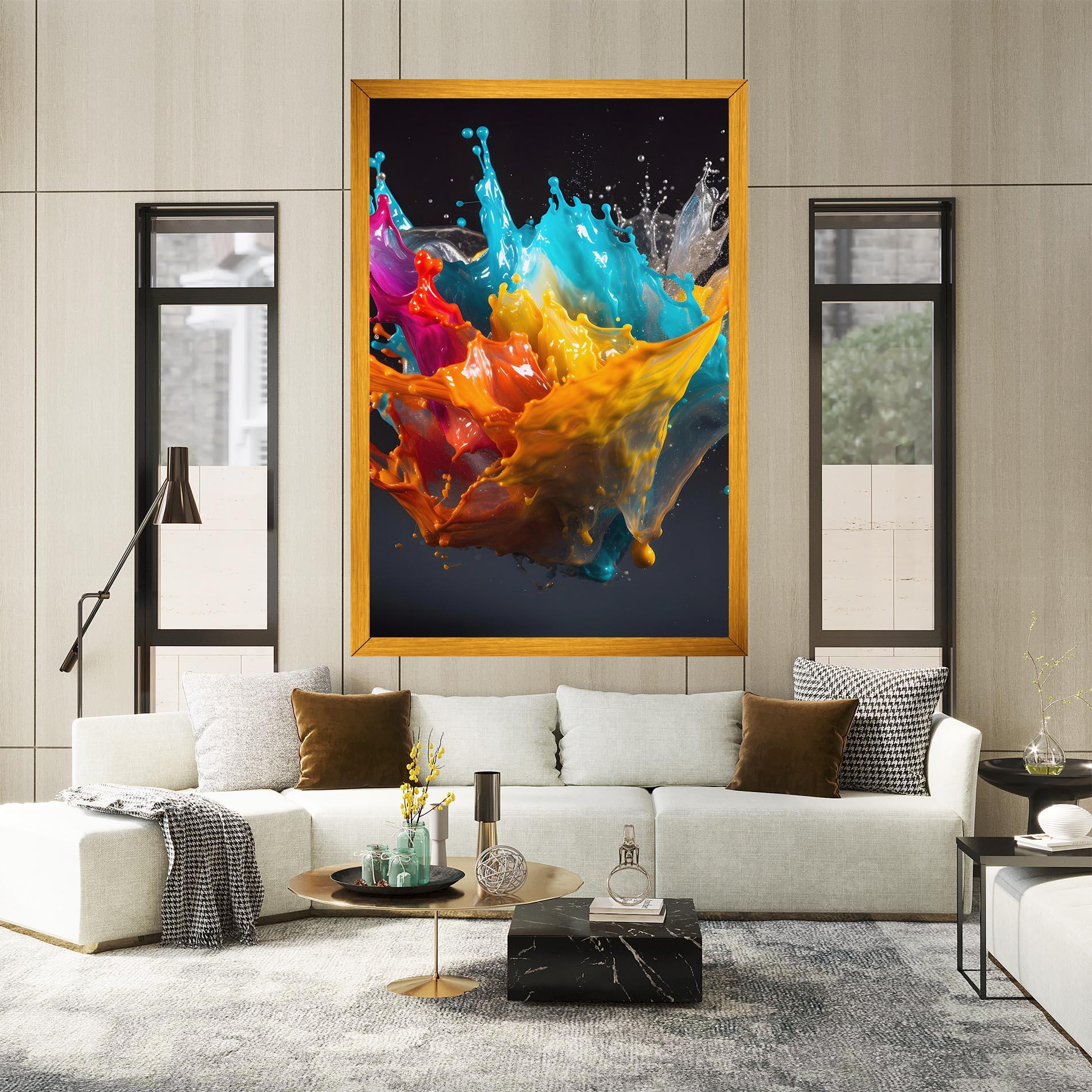 Leinwandbild Colorful Splash Floating mockup 2