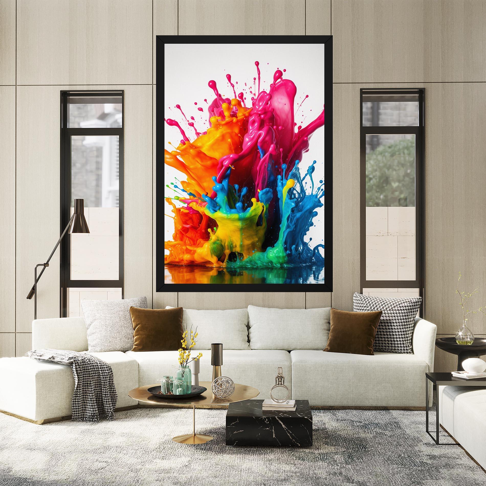 Leinwandbild Colorful Explosion Paint mockup 2