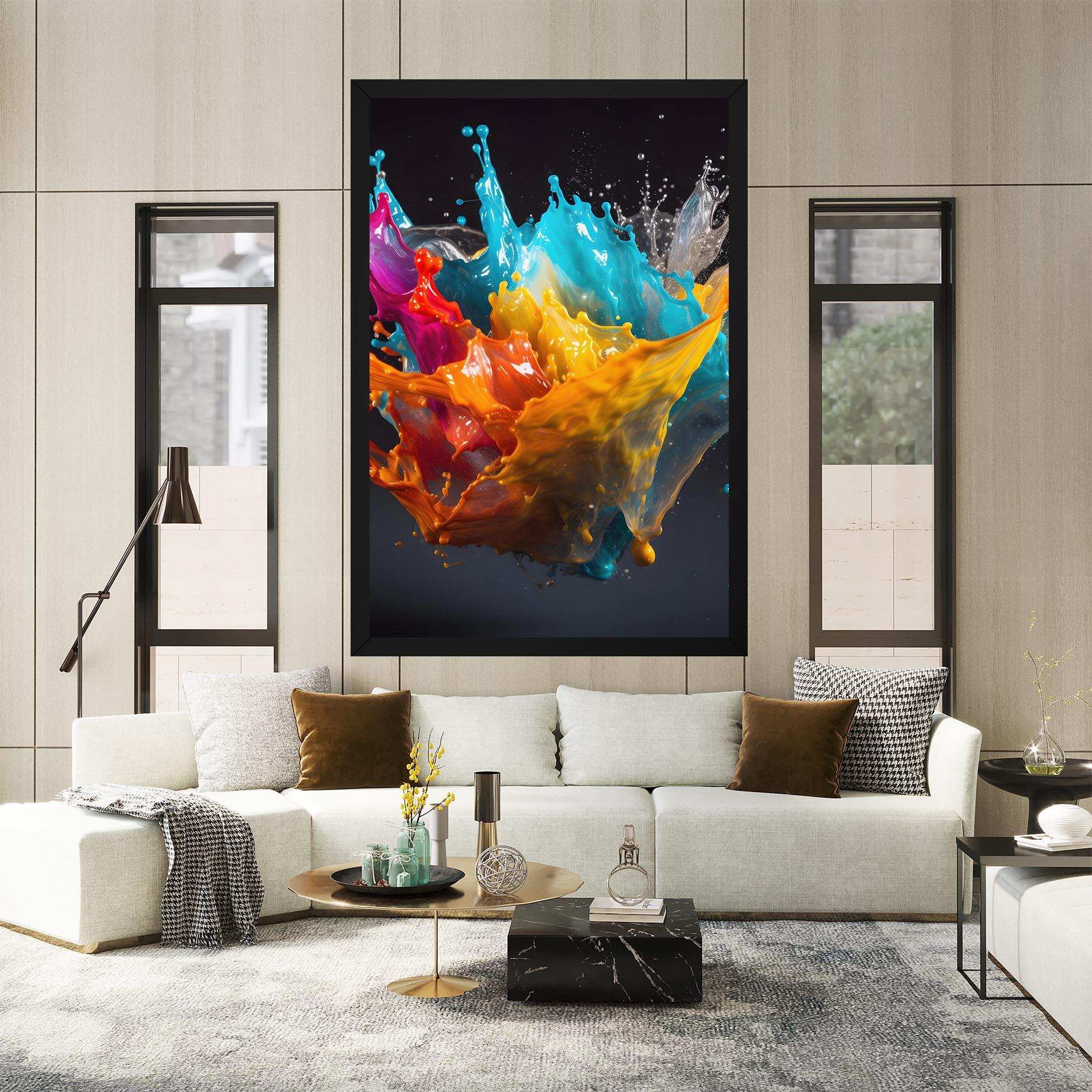 Leinwandbild Colorful Splash Floating mockup 2