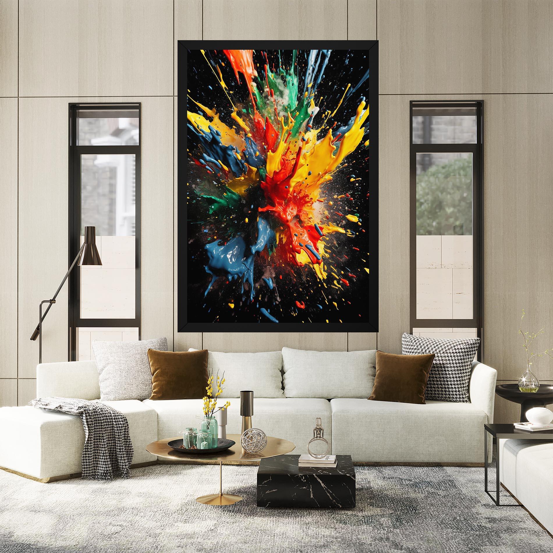 Leinwandbild Floating Color Splash mockup 2