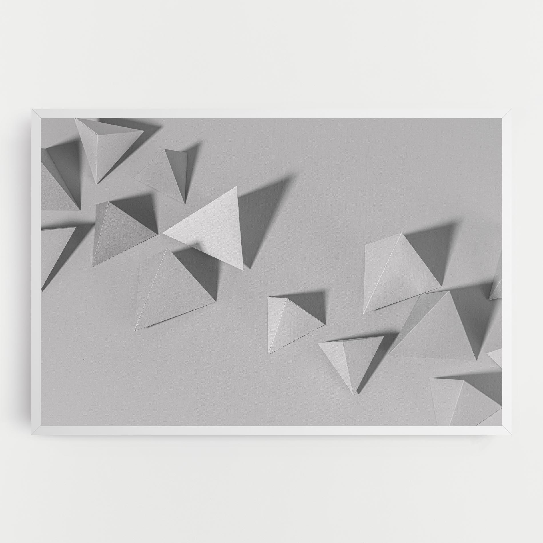 Leinwandbild 3d White Triangle mockup 0