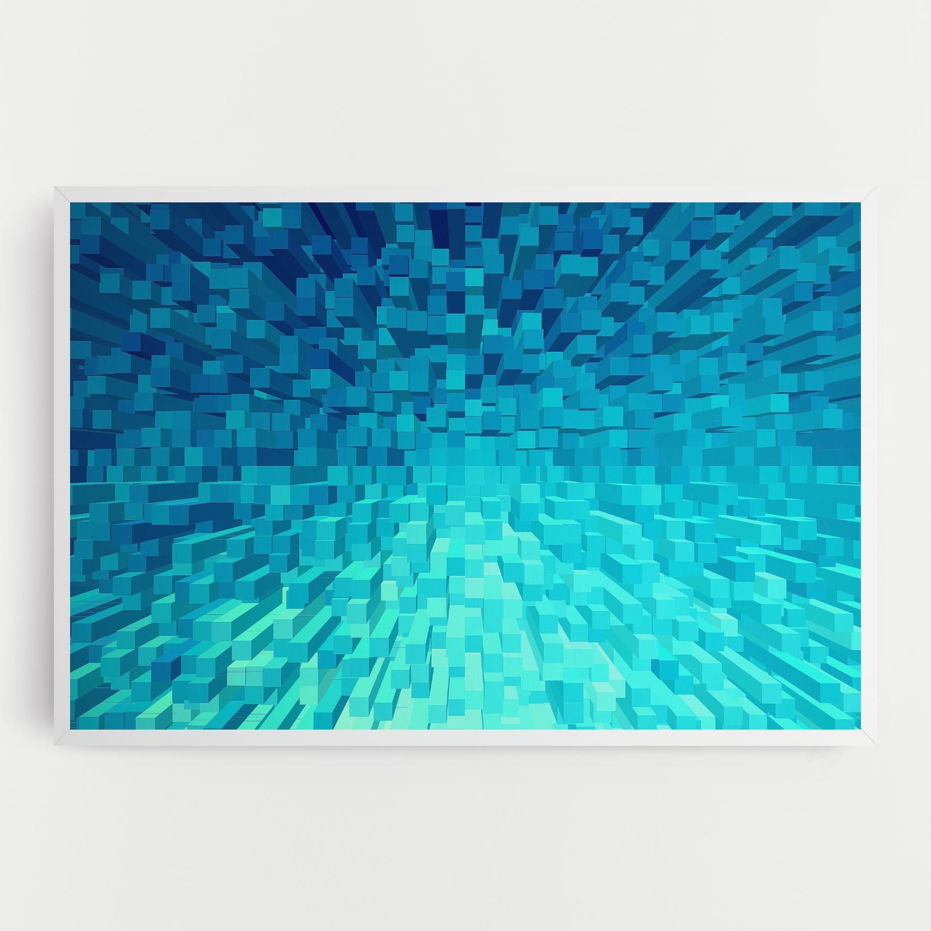 Leinwandbild Blue Square Mix mockup 0