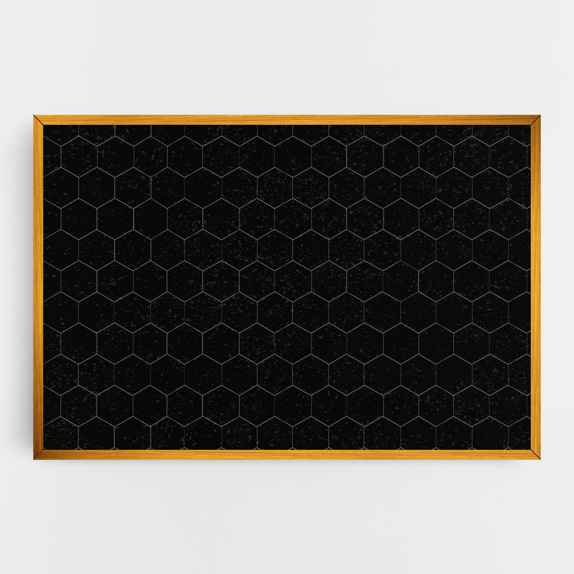 Leinwandbild Black Hexagon mockup 0