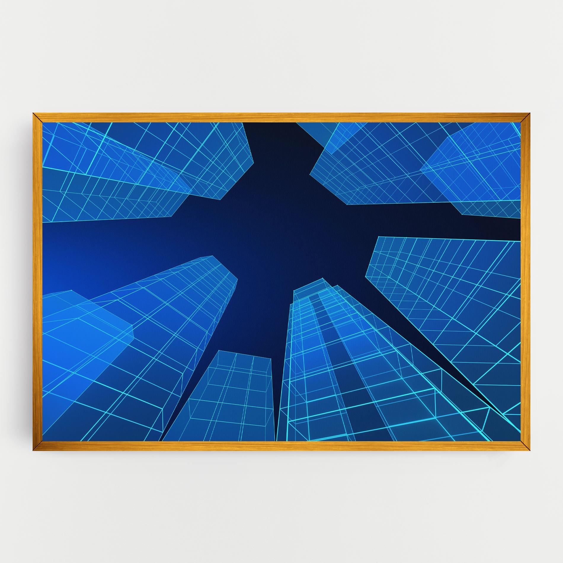 Leinwandbild Blue Buildings mockup 0