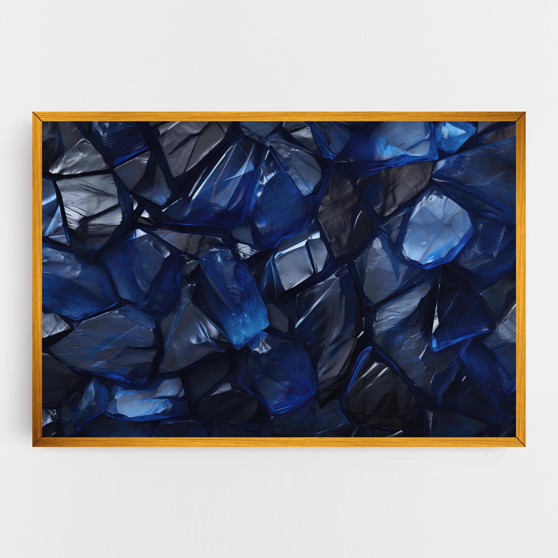 Leinwandbild Blue Crystal Shape mockup 0