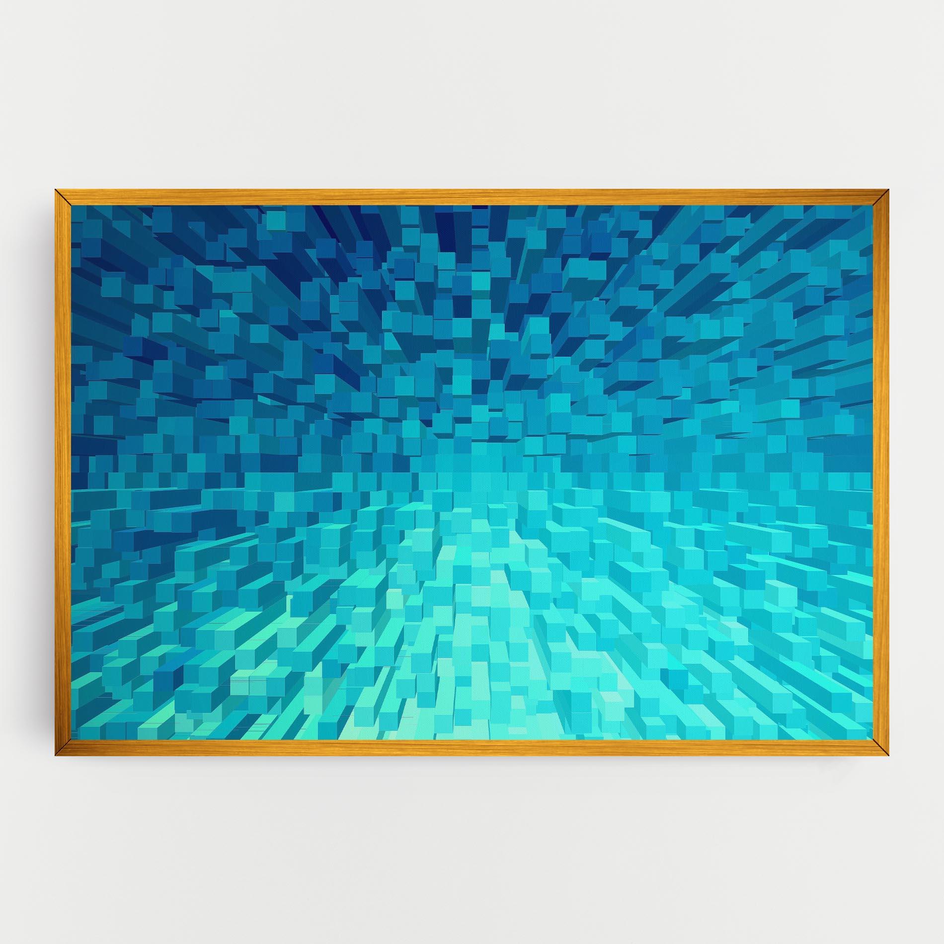 Leinwandbild Blue Square Mix mockup 0