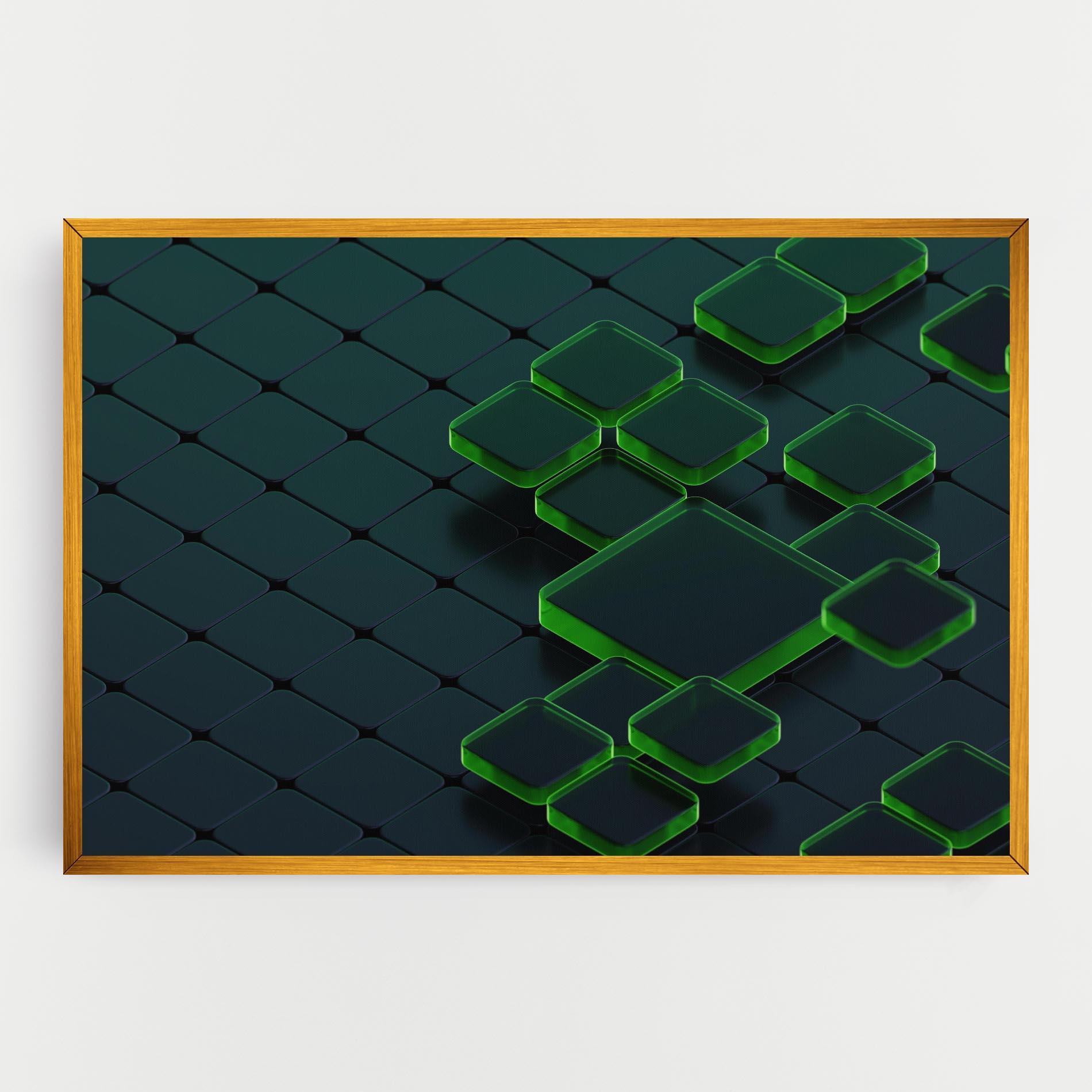 Leinwandbild Green Square Floating mockup 0